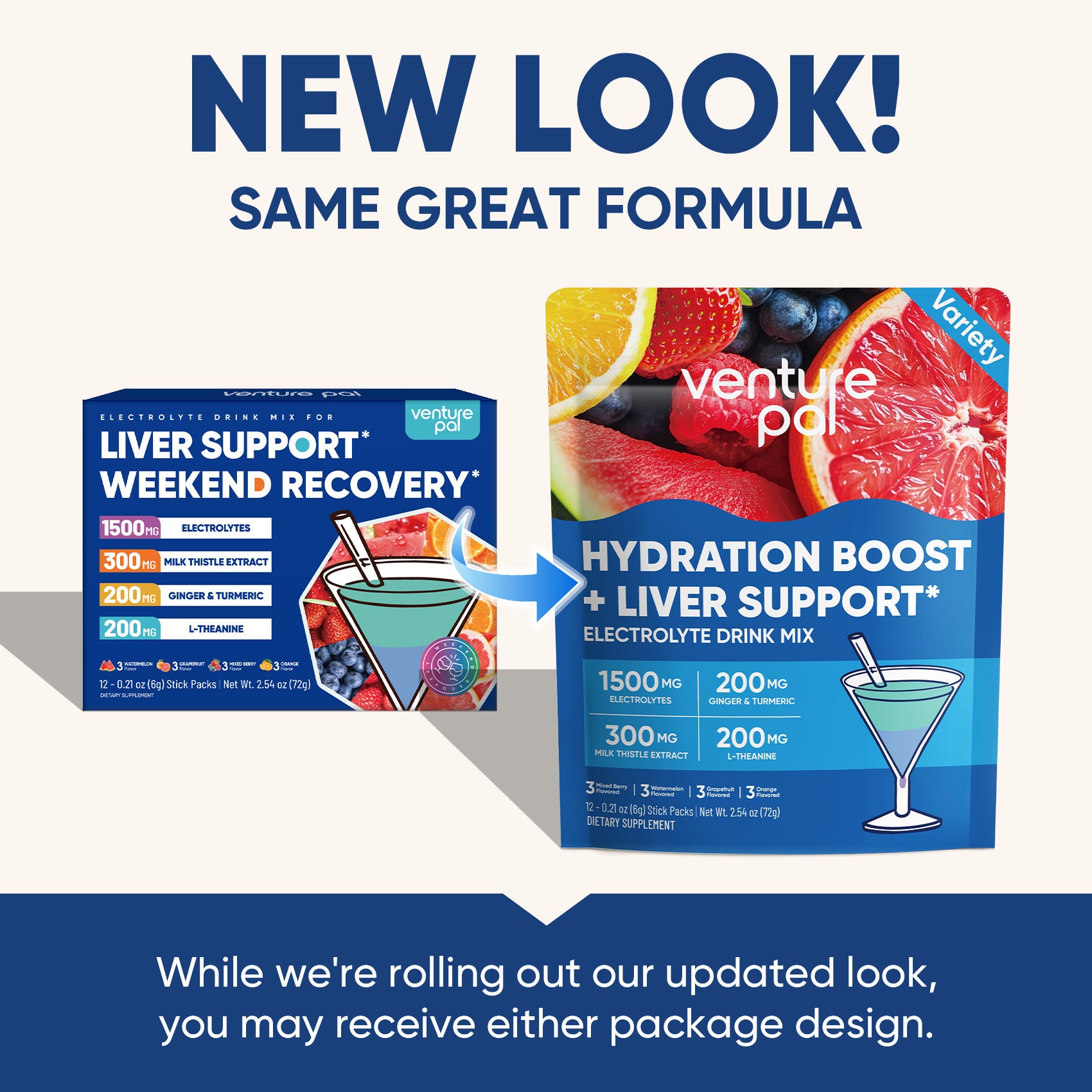 Liver Support Sugar Free Electrolyte Powder Packets - Variety- 16 Sticks