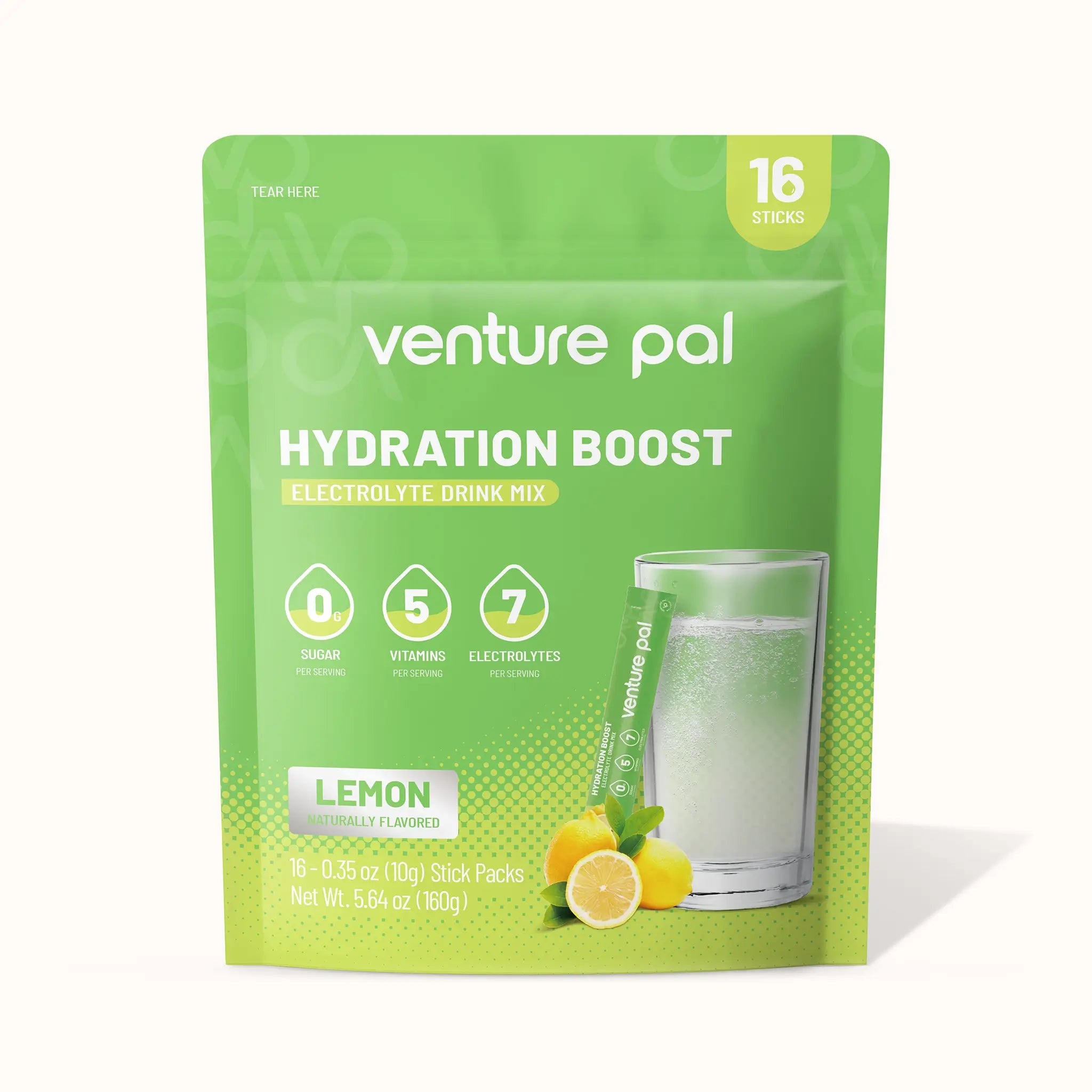 Sugar Free Electrolyte Powder Packets - Lemon Flavor - 16 Sticks