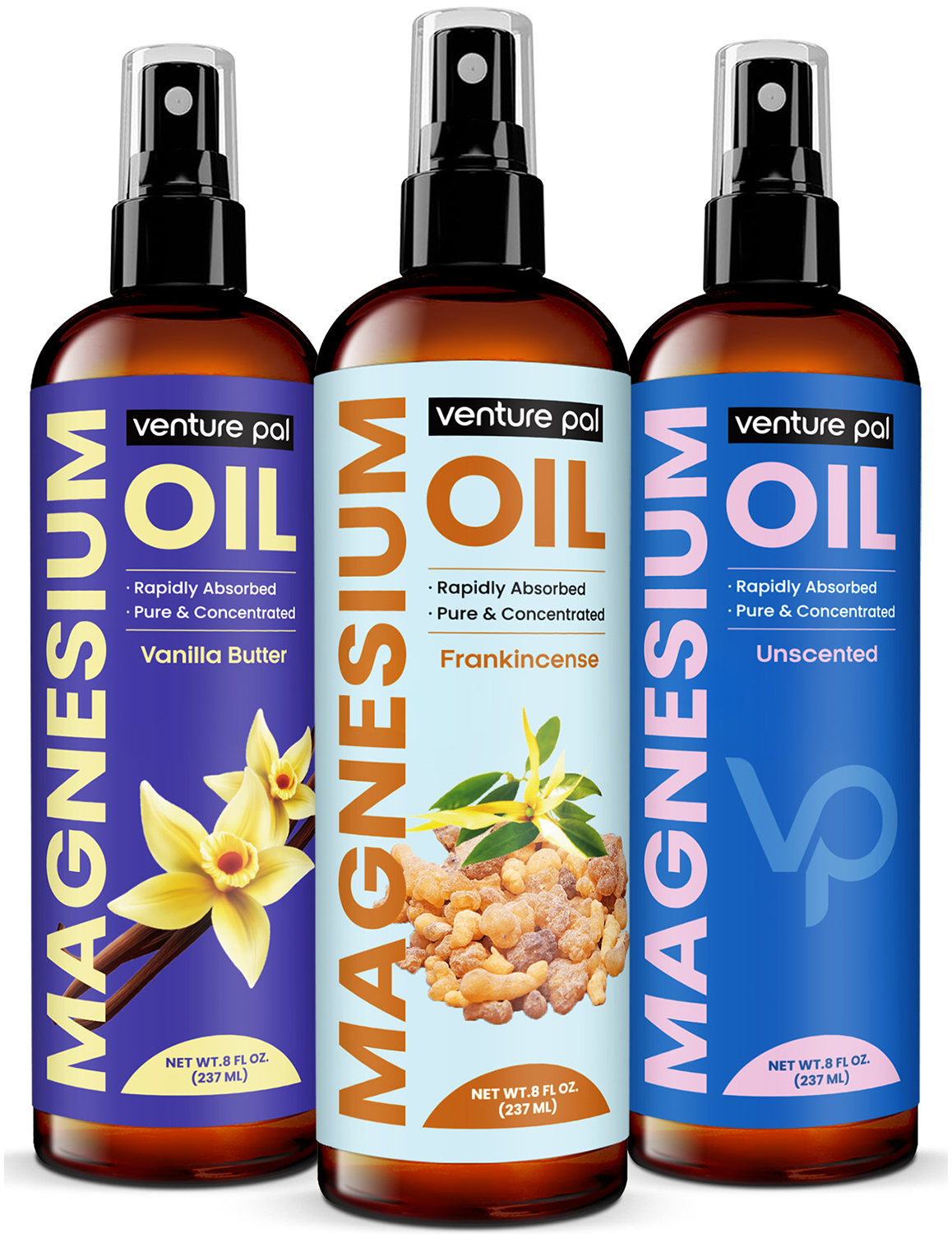 Venture Pal 100% Pure Magnesium Oil Spray - Frankincense - Big 8 oz