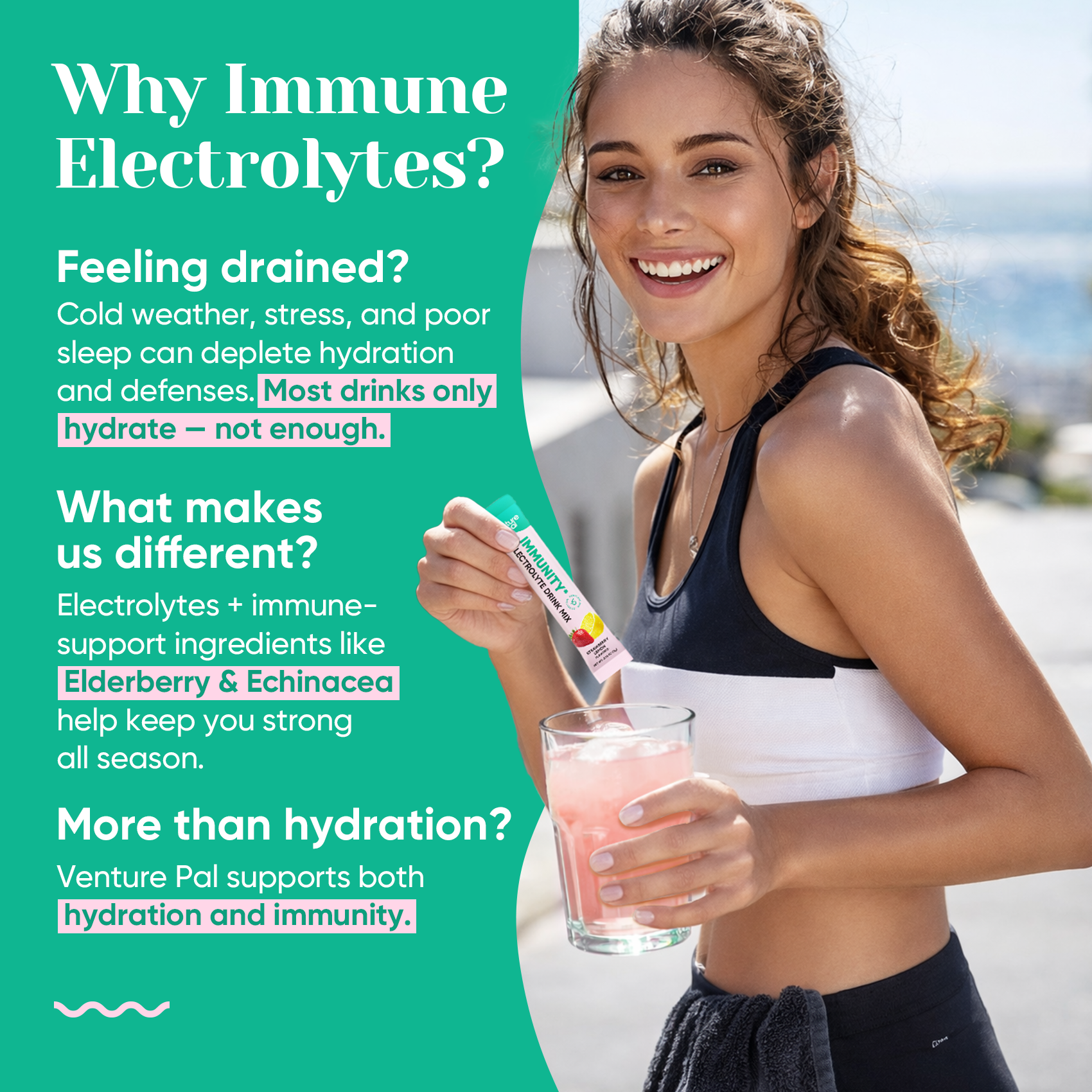 Immune Electrolyte Drink Mix -Strawberry Lemon
