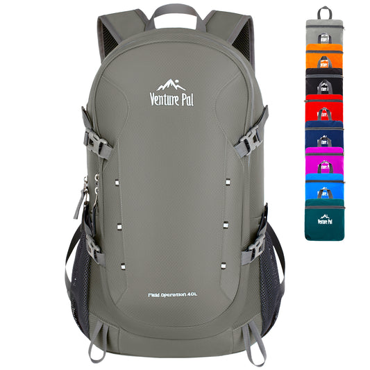 Venture Pal Gray 40L Nylon Backpack with Wet Pocket and Multi Compartment