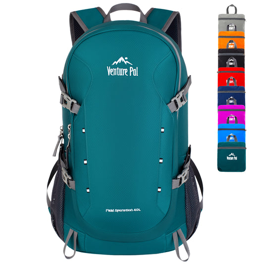 Venture Pal Green 40L Nylon Backpack with Wet Pocket and Multi Compartment