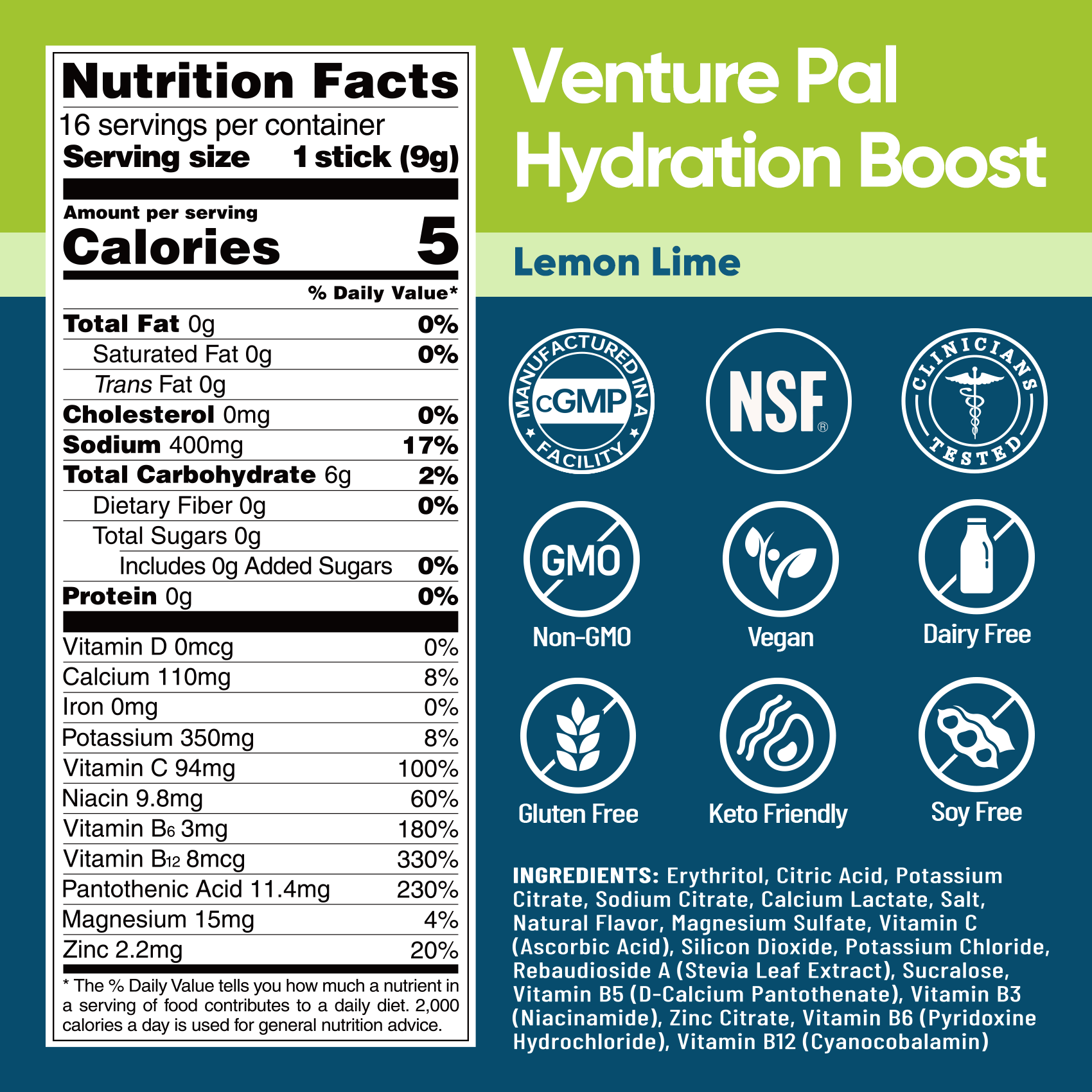 Sugar Free Electrolyte Powder Packets