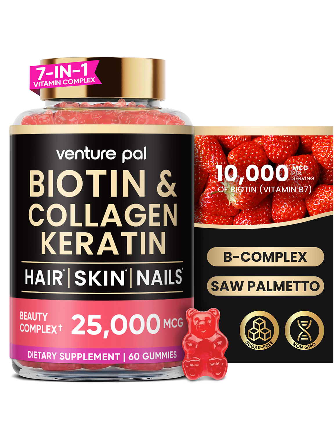 Venture Pal Biotin Gummies – Strawberry