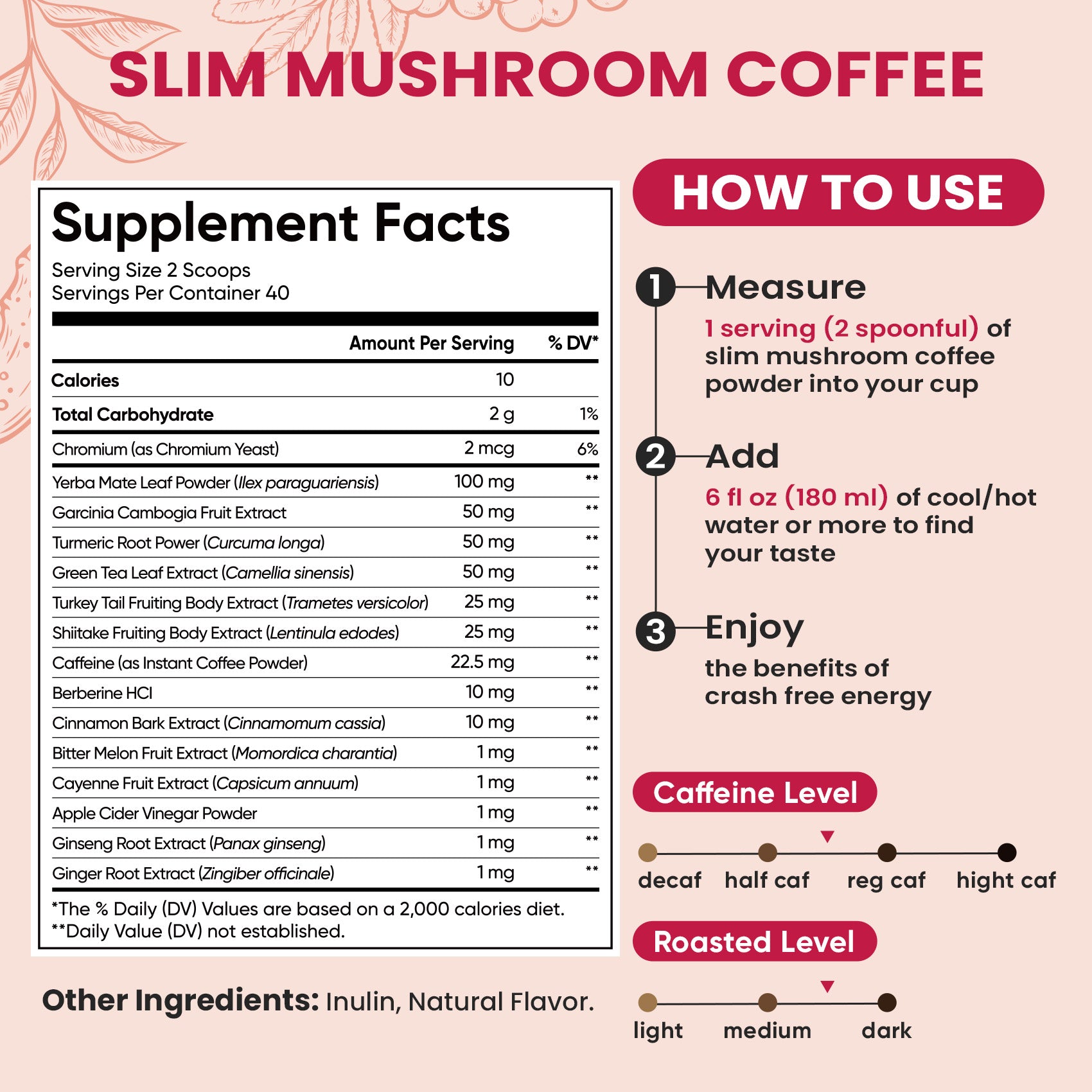 Slim Mushroom Coffee - 40 Servings