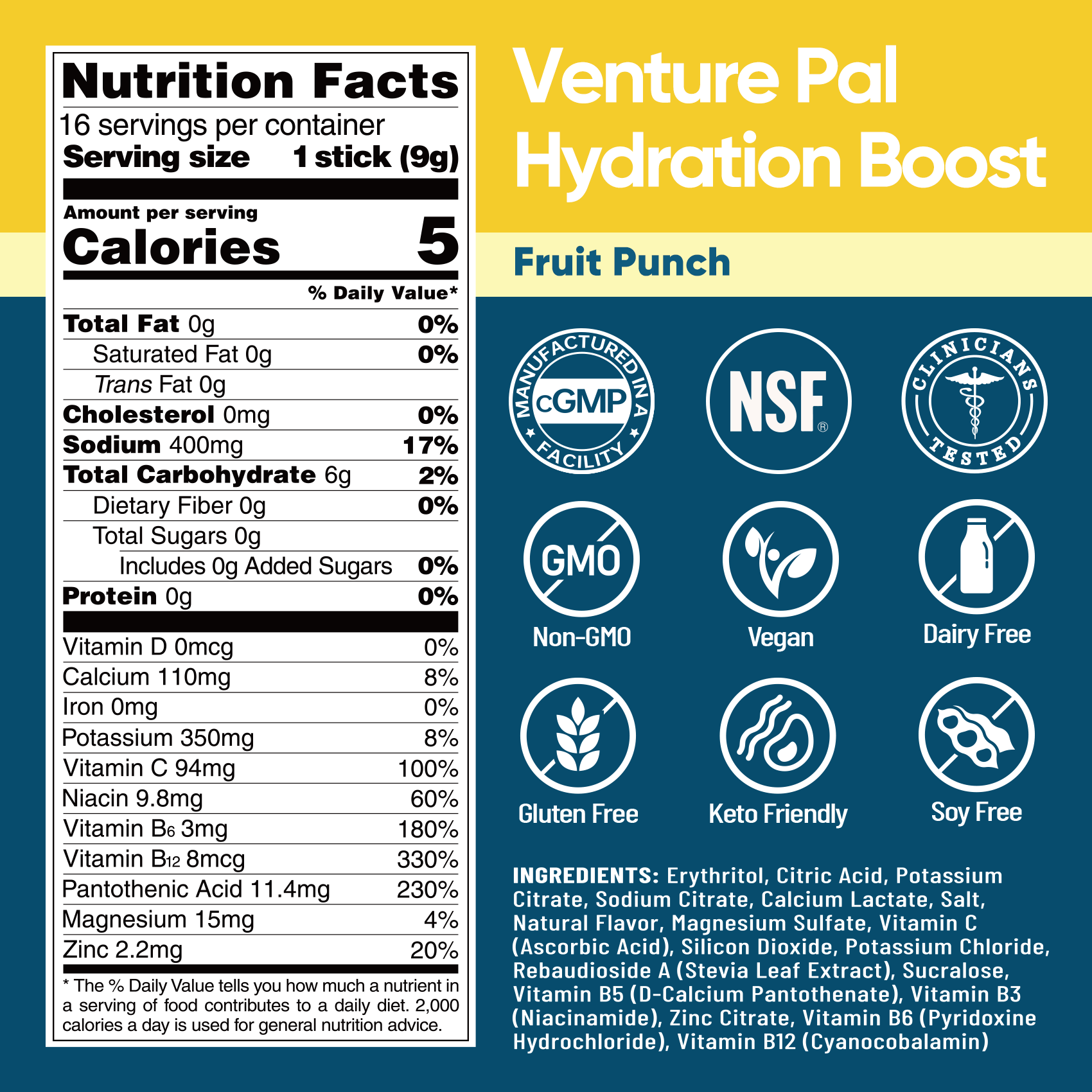 Sugar Free Electrolyte Powder Packets