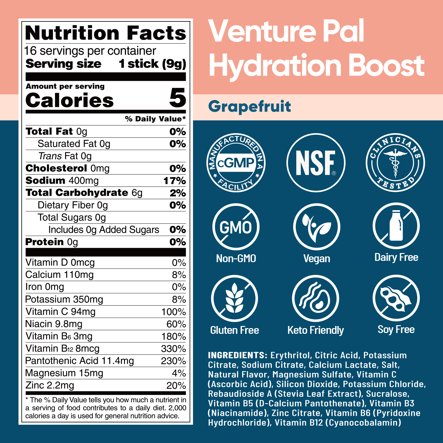 Sugar Free Electrolyte Powder Packets