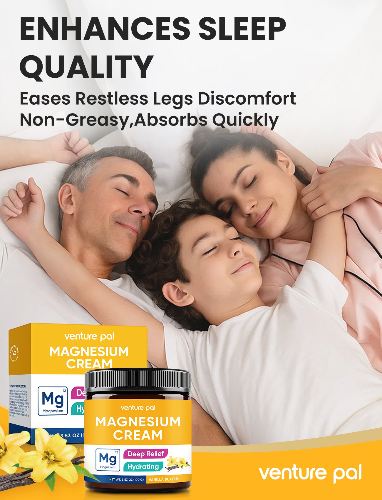 Venture Pal Magnesium Lotion, Topical Magnesium Cream - Vanilla Butter