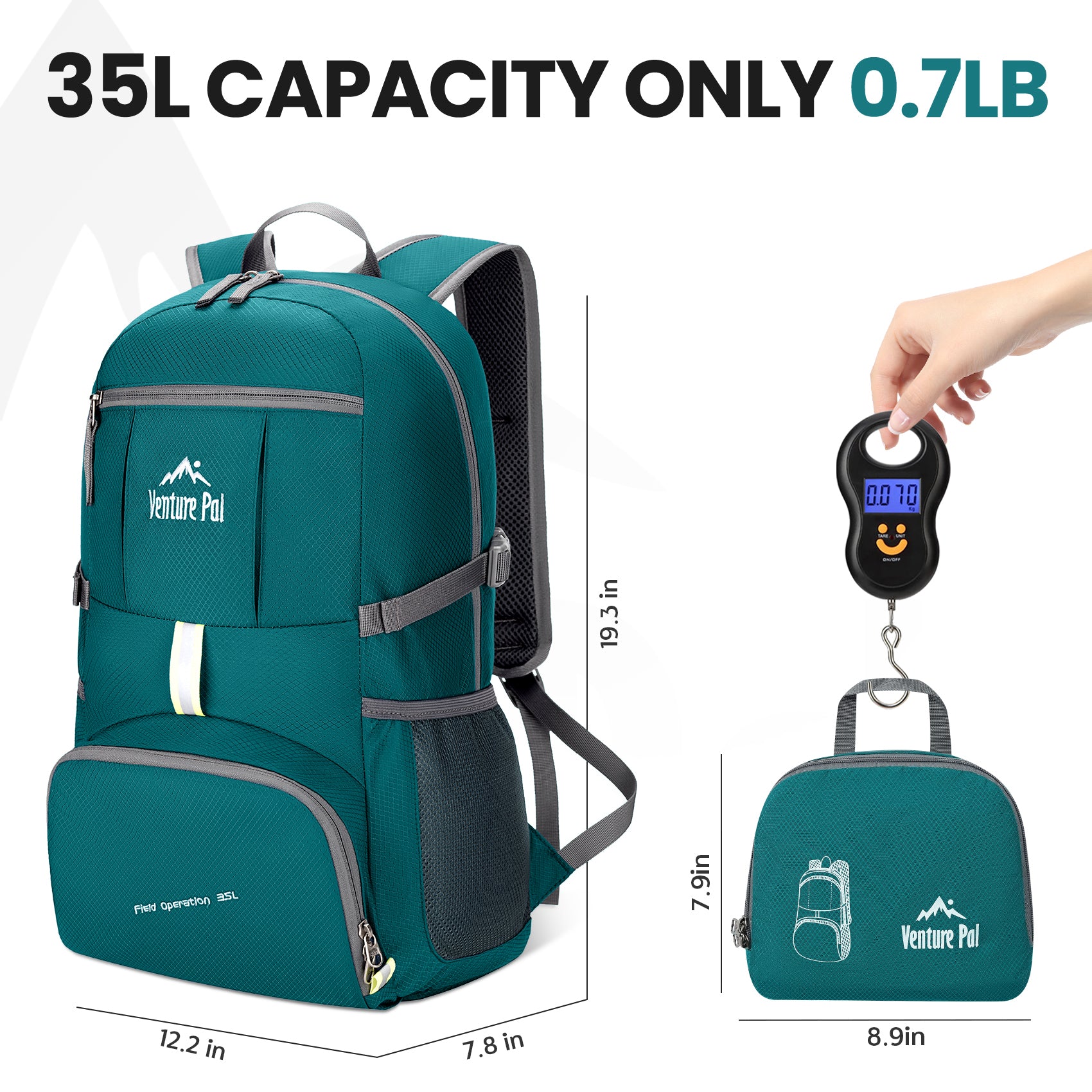 Venture Pal Army Green 35L Double-Layer Bottom & Shoulder Straps Sports Backpack