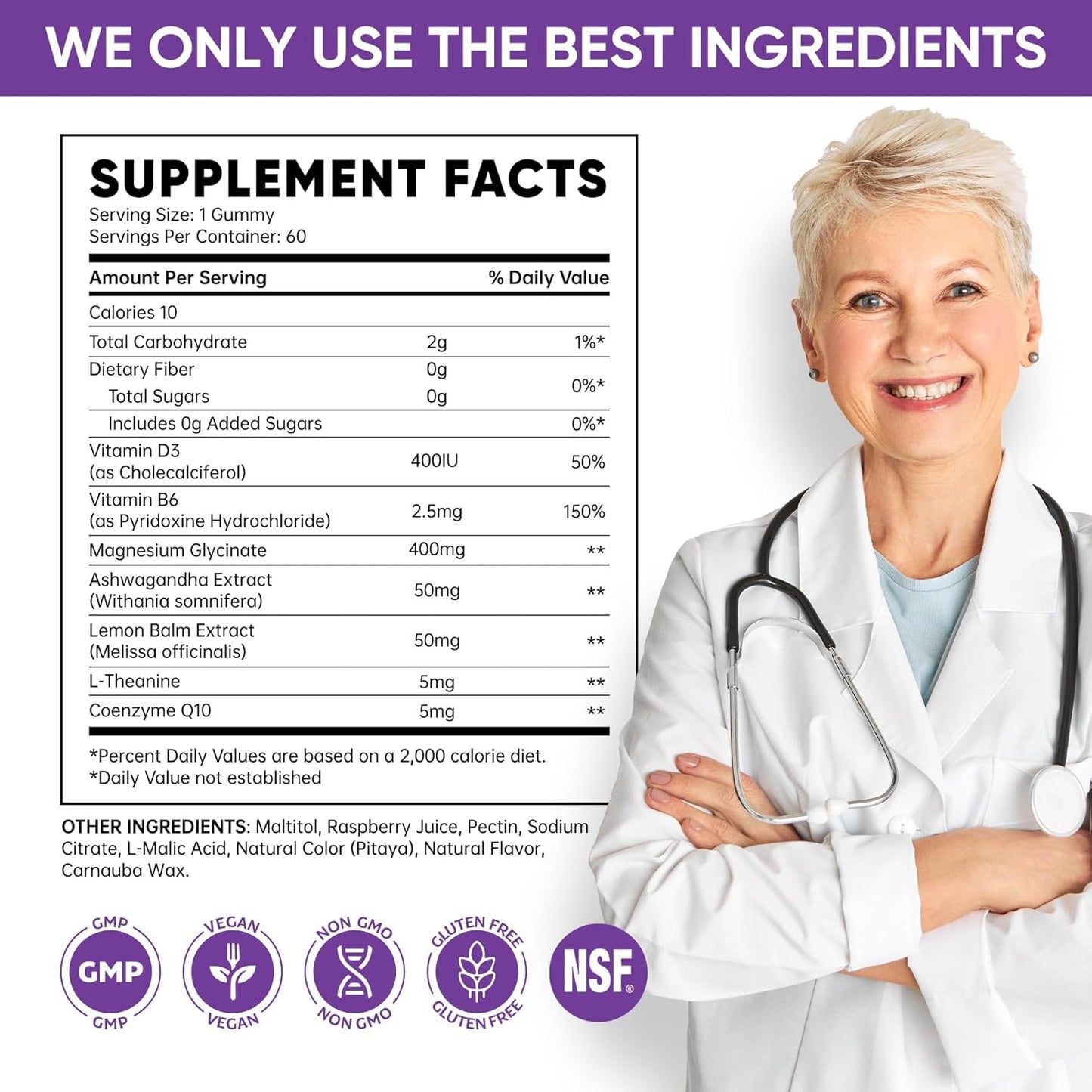 Venture Pal 60 Day Supply Magnesium Glycinate Gummies - Grape