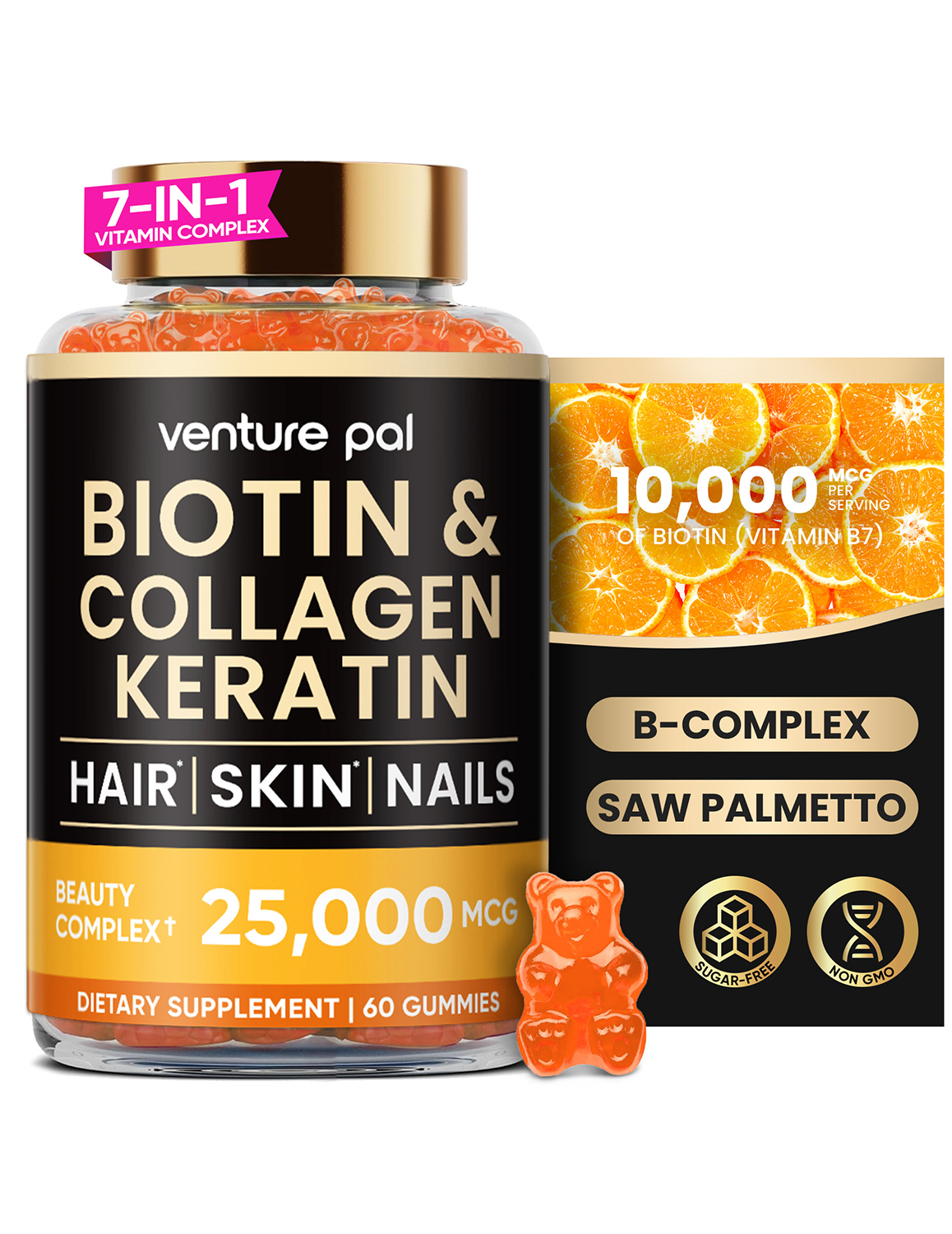 Venture Pal Biotin Gummies – Orange