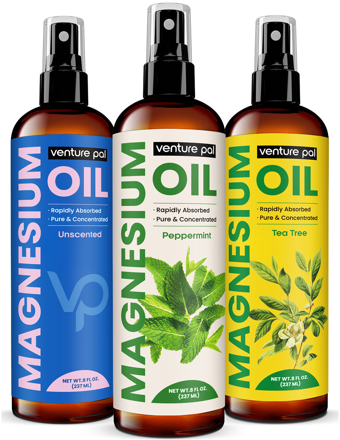 Venture Pal 100% Pure Magnesium Oil Spray - Peppermint - Big 8 oz