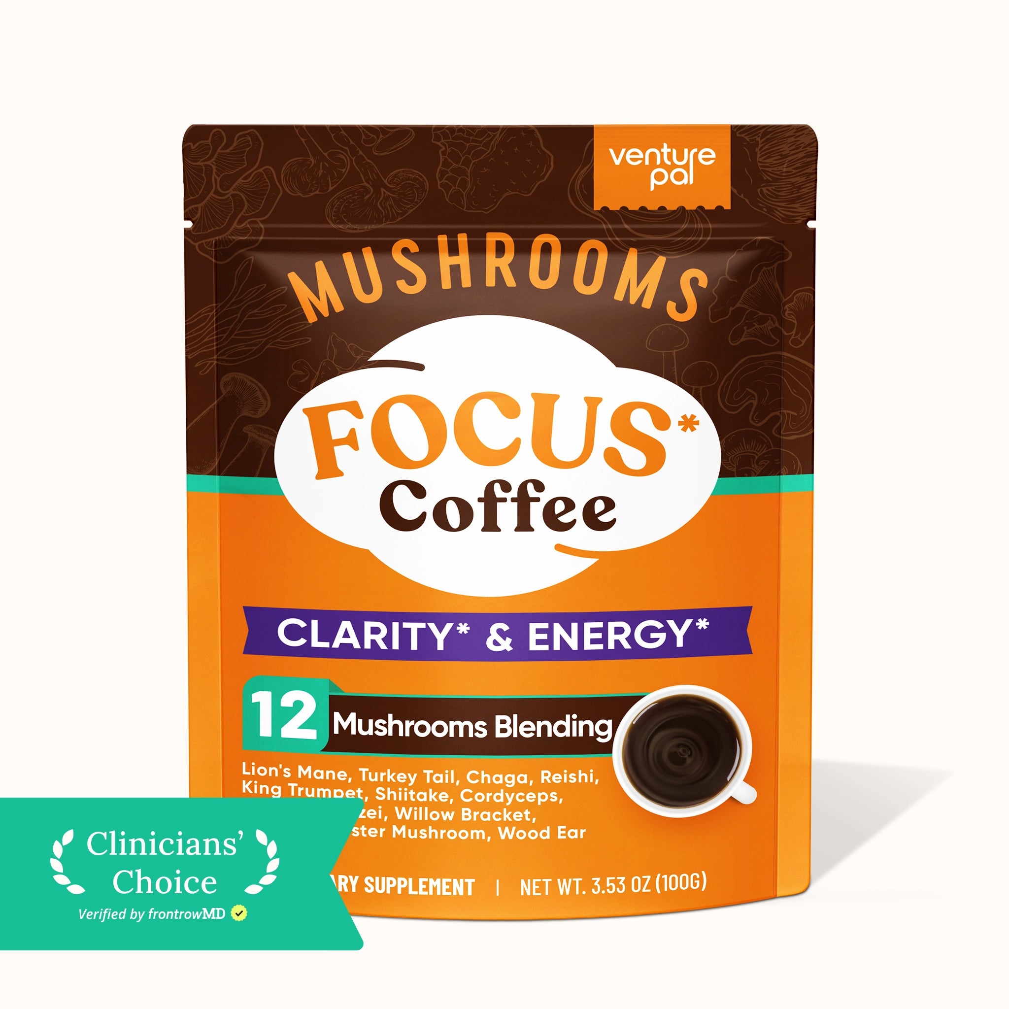12 Mushrooms Focus Coffee - 40 Servings