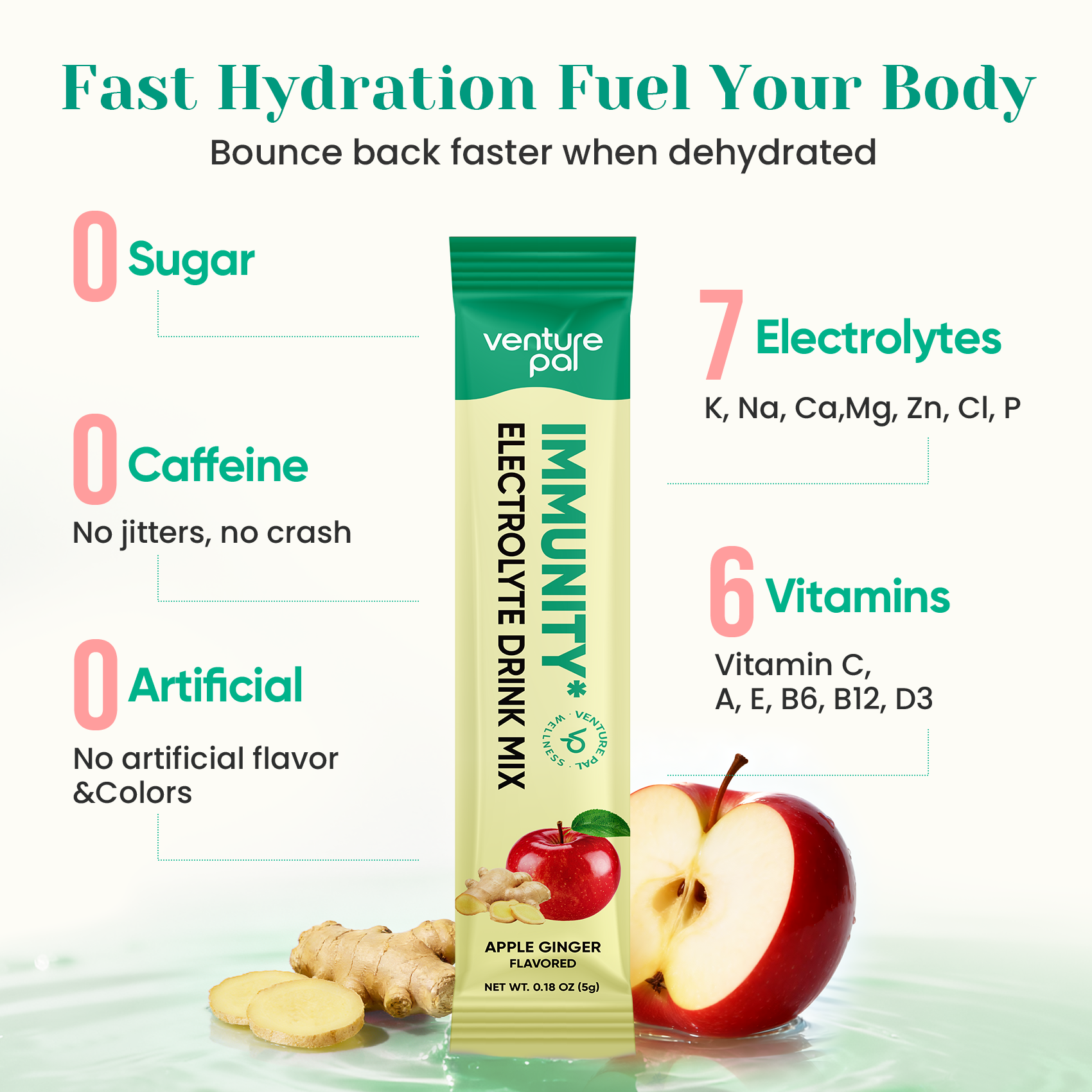 Immune Electrolyte Drink Mix - Apple Ginger