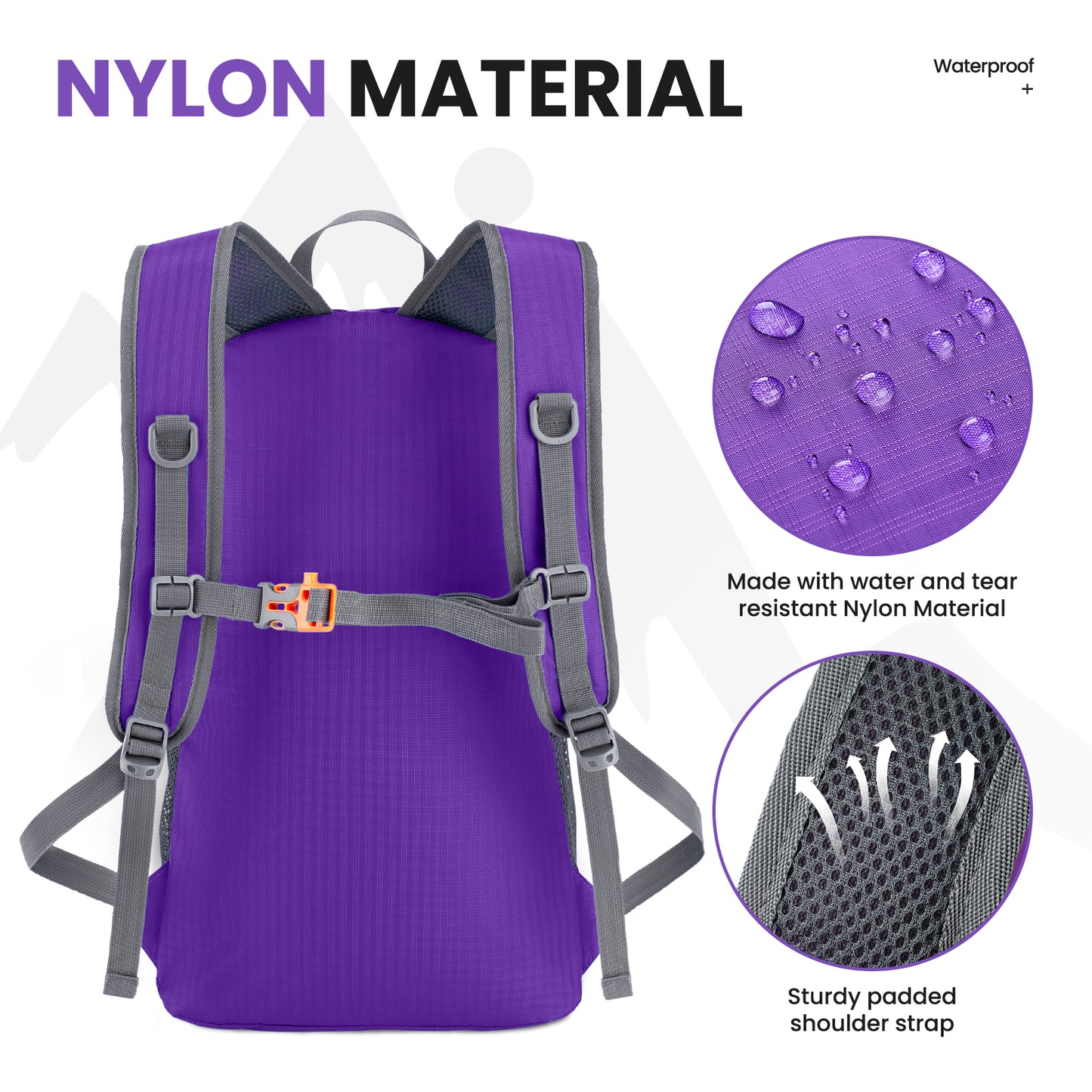 Venture Pal Purple 35L Double-Layer Bottom & Shoulder Straps Sports Backpack