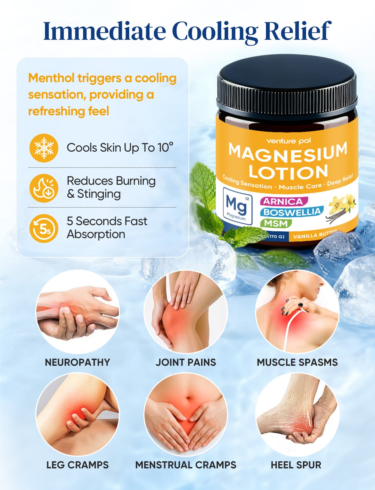 Cooling Magnesium Lotion - Vanilla Butter