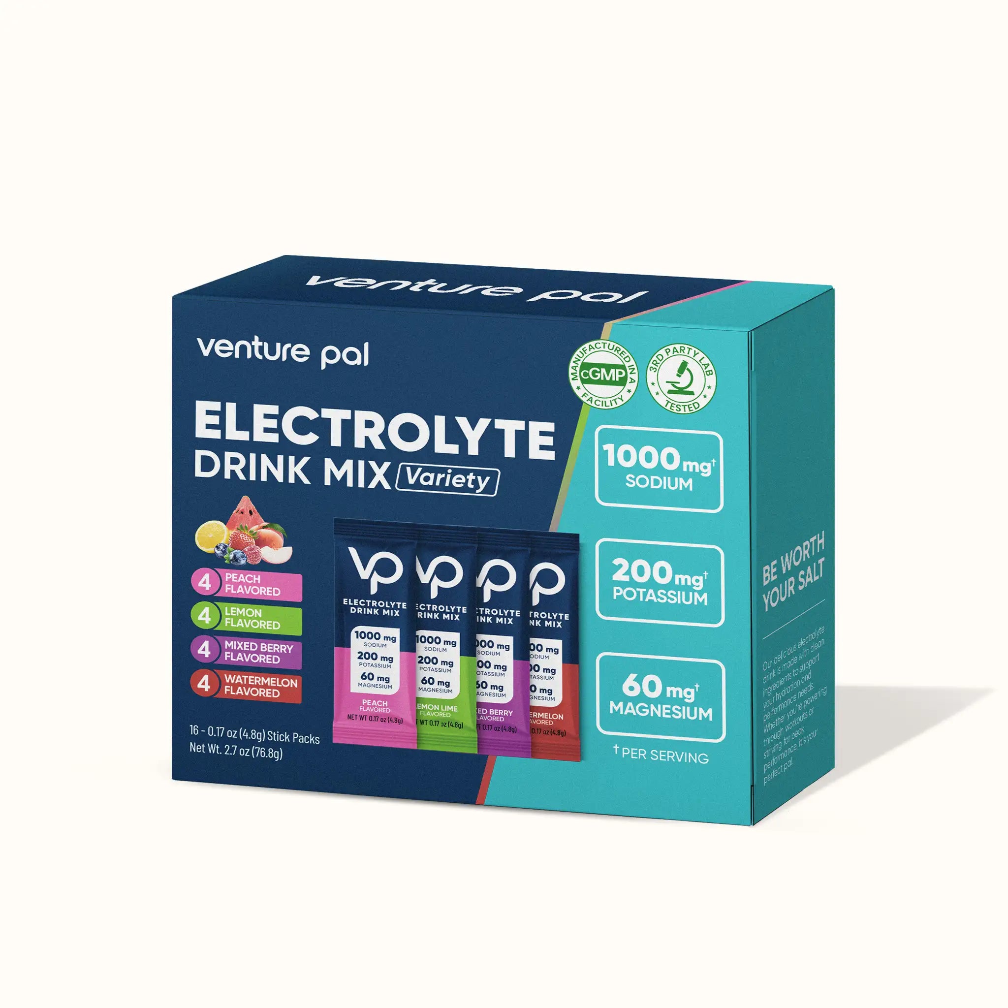 High Sodium Sugar-Free Electrolyte Powder Packets - 16 Sticks