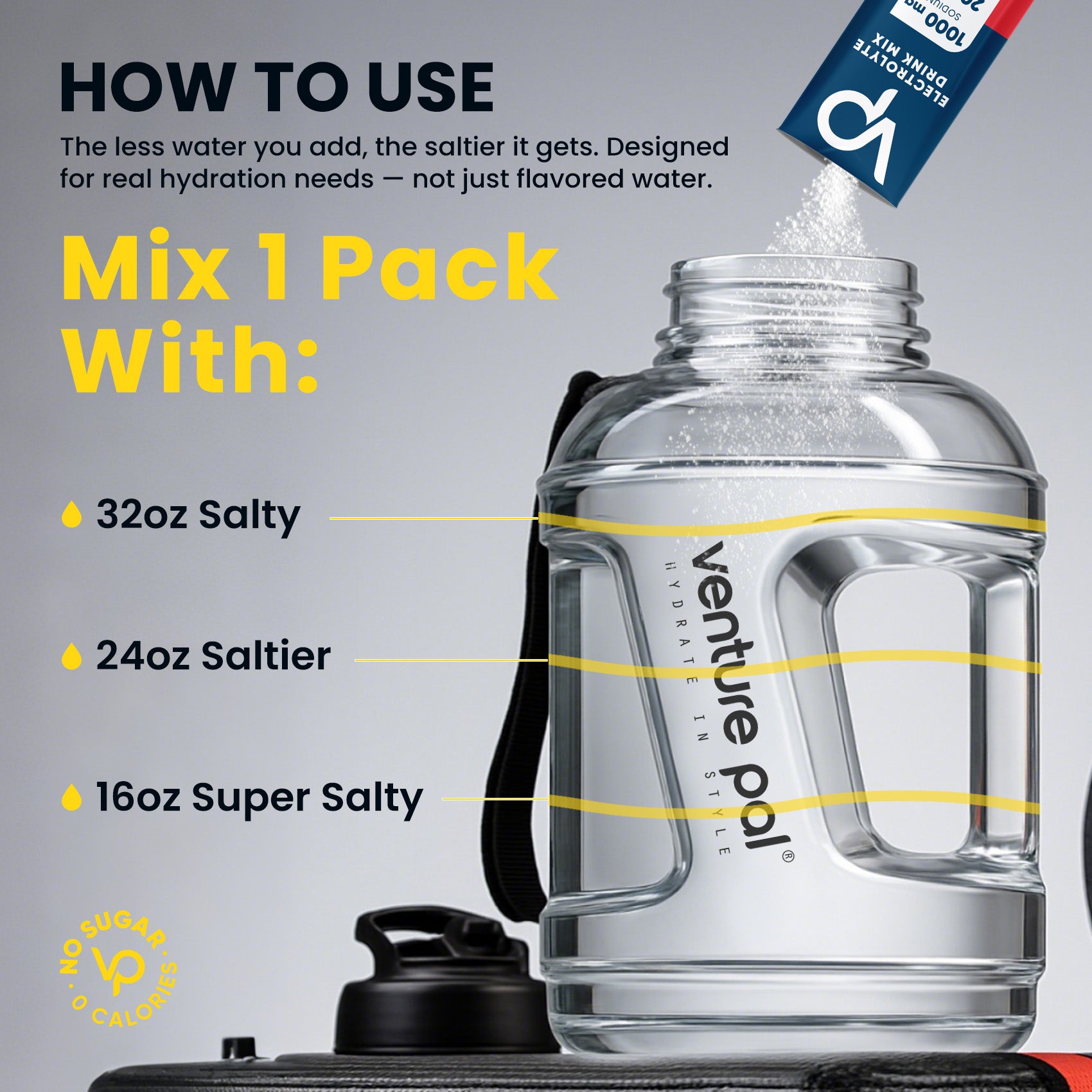 High Sodium Sugar Free Electrolytes Powder Packet - Pineapple Salt - 30 Sticks