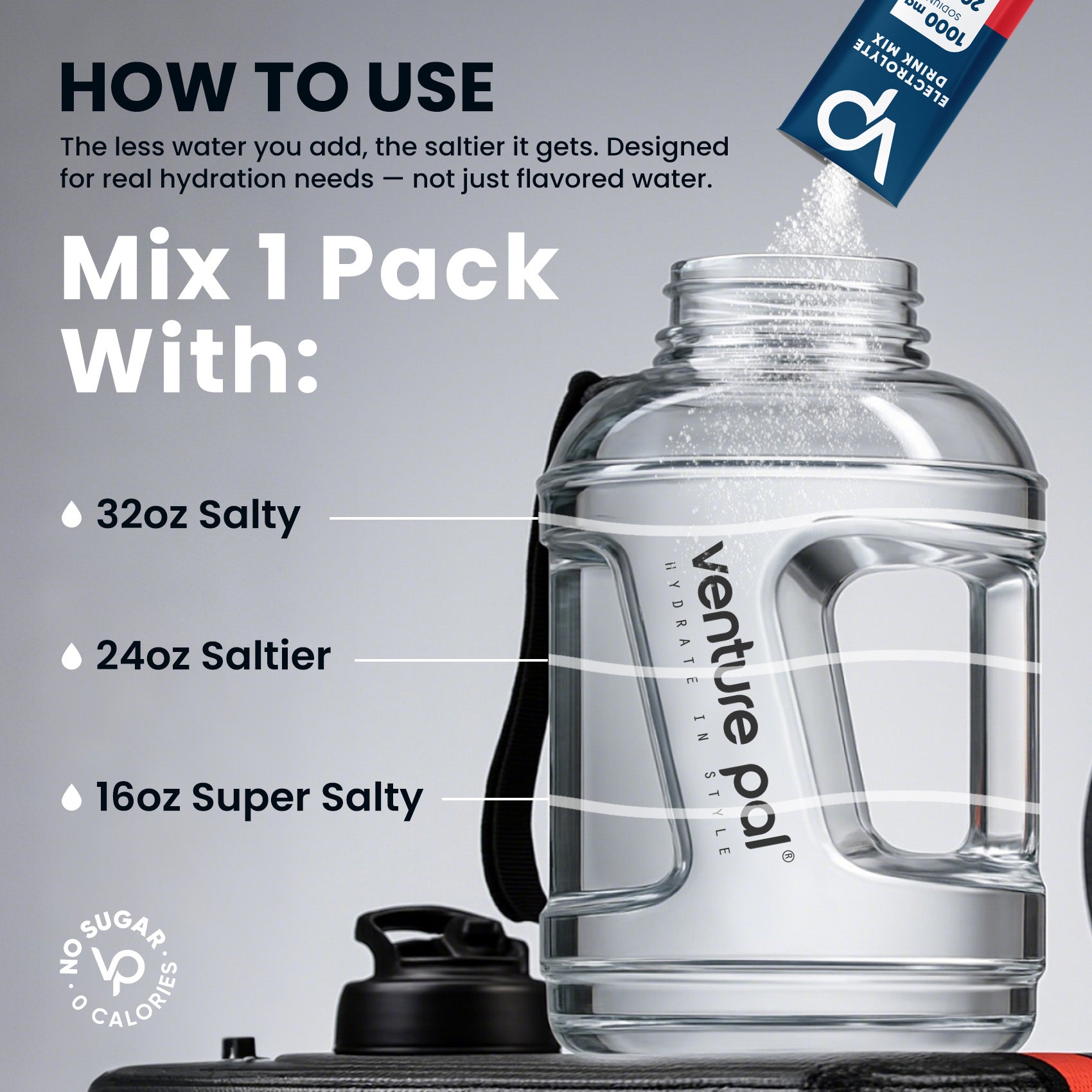 High Sodium Sugar Free Electrolytes Powder Packet - Blue Raspberry Salt - 30 Sticks