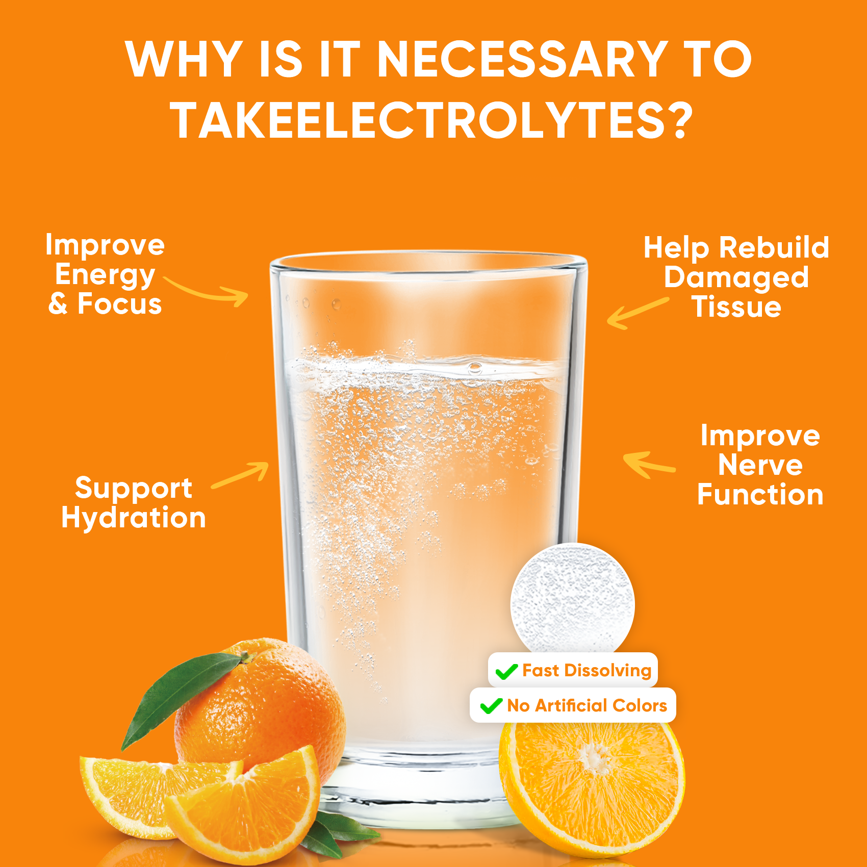 Sugar Free Electrolyte Powder Packets - Orange Flavor - 16 Sticks