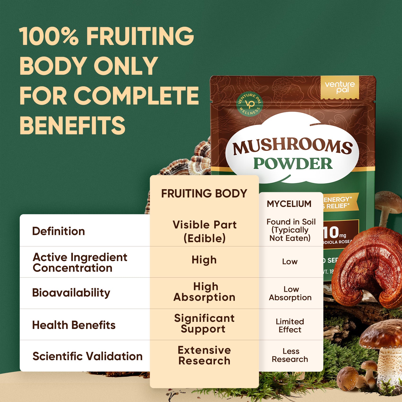 16 Mushroom Adaptogen Powder - 90 Servings