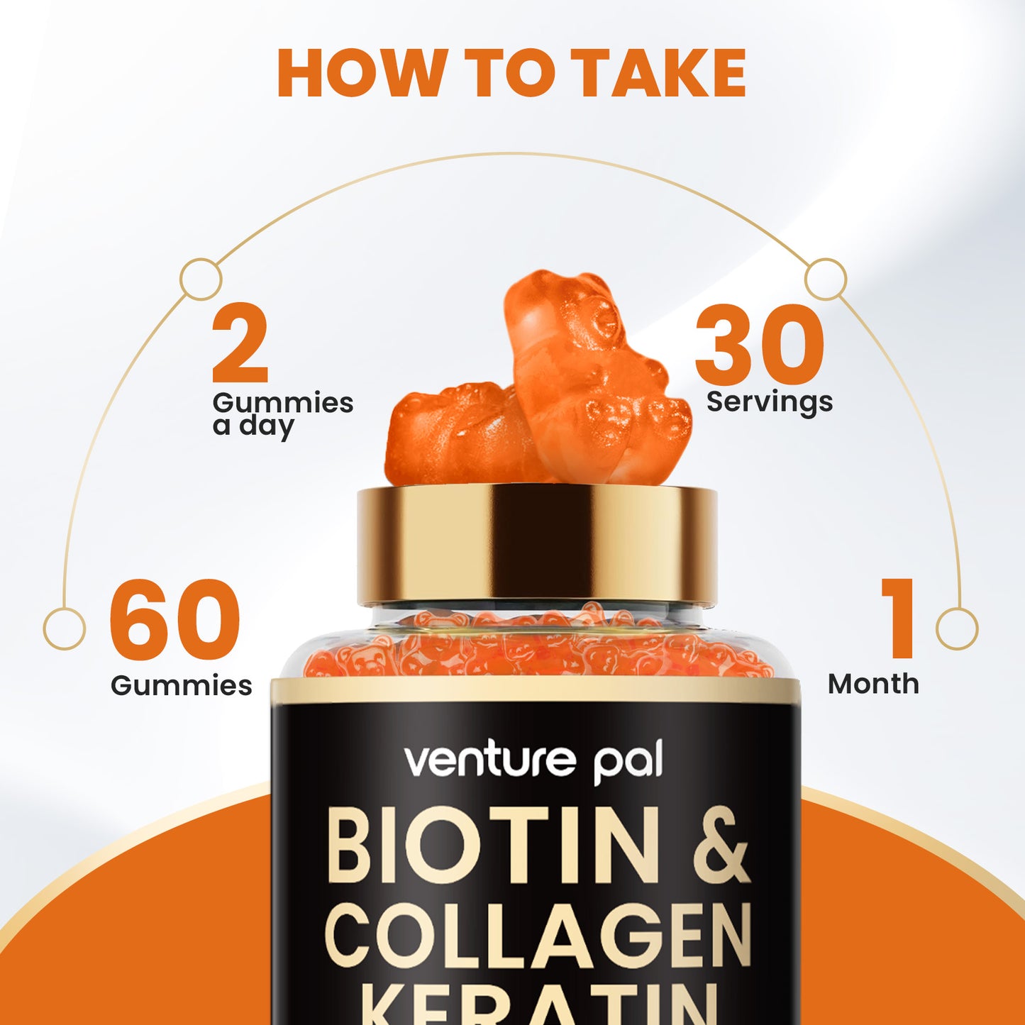 Venture Pal Biotin Gummies – Orange