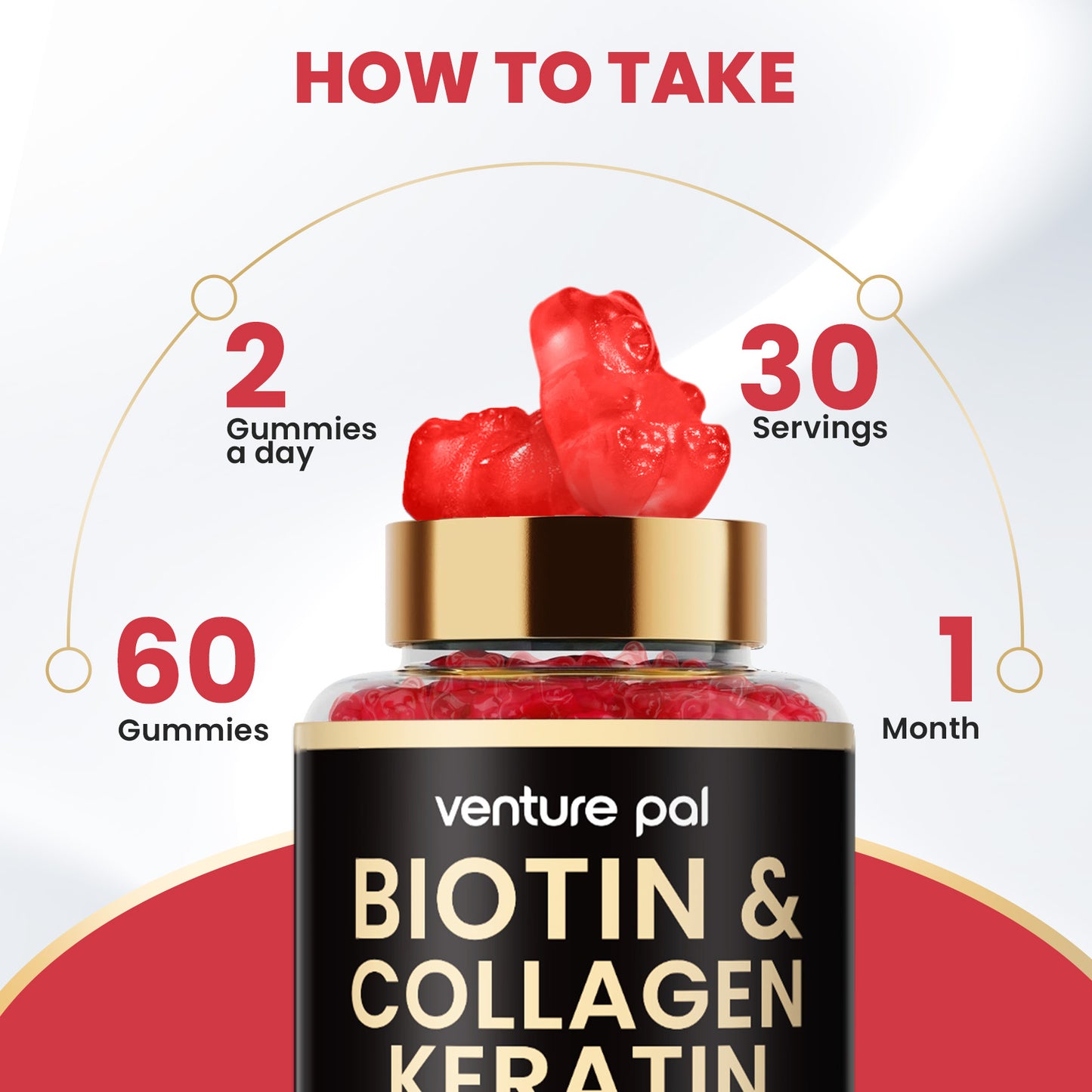 Venture Pal Biotin Gummies – Raspberry