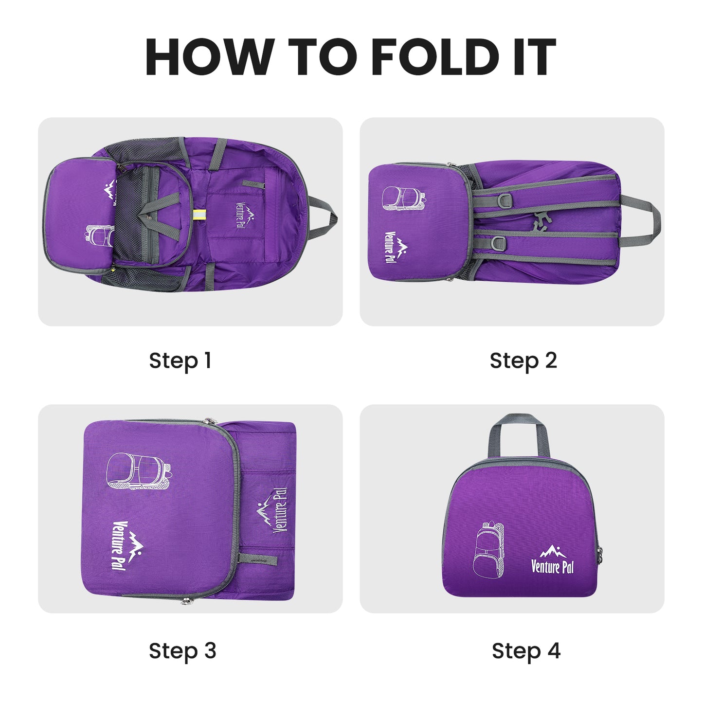 Venture Pal Purple 35L Double-Layer Bottom & Shoulder Straps Sports Backpack