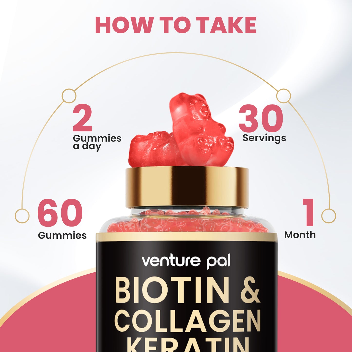 Venture Pal Biotin Gummies – Strawberry