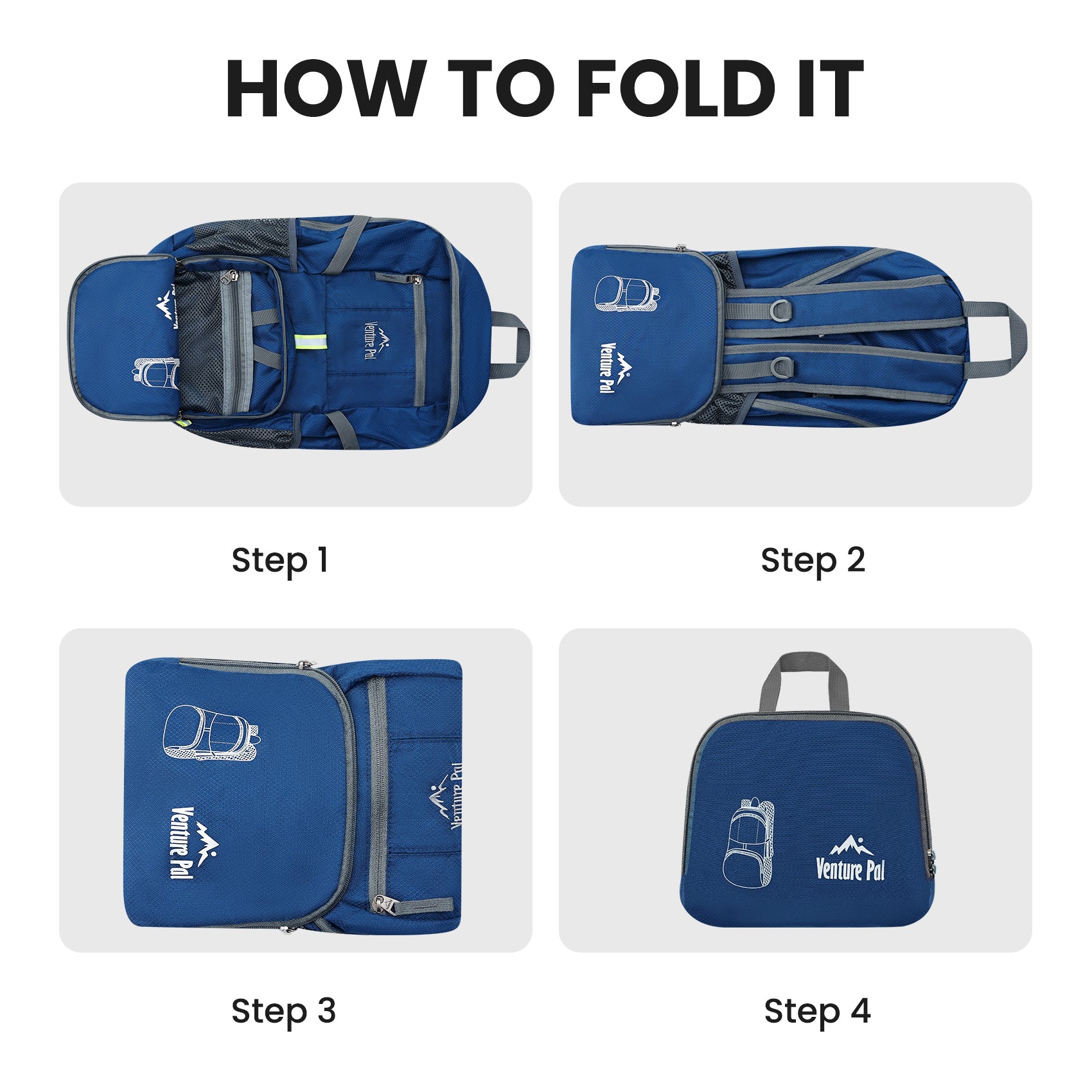 Venture Pal Navy Blue 35L Double-Layer Bottom & Shoulder Straps Sports Backpack