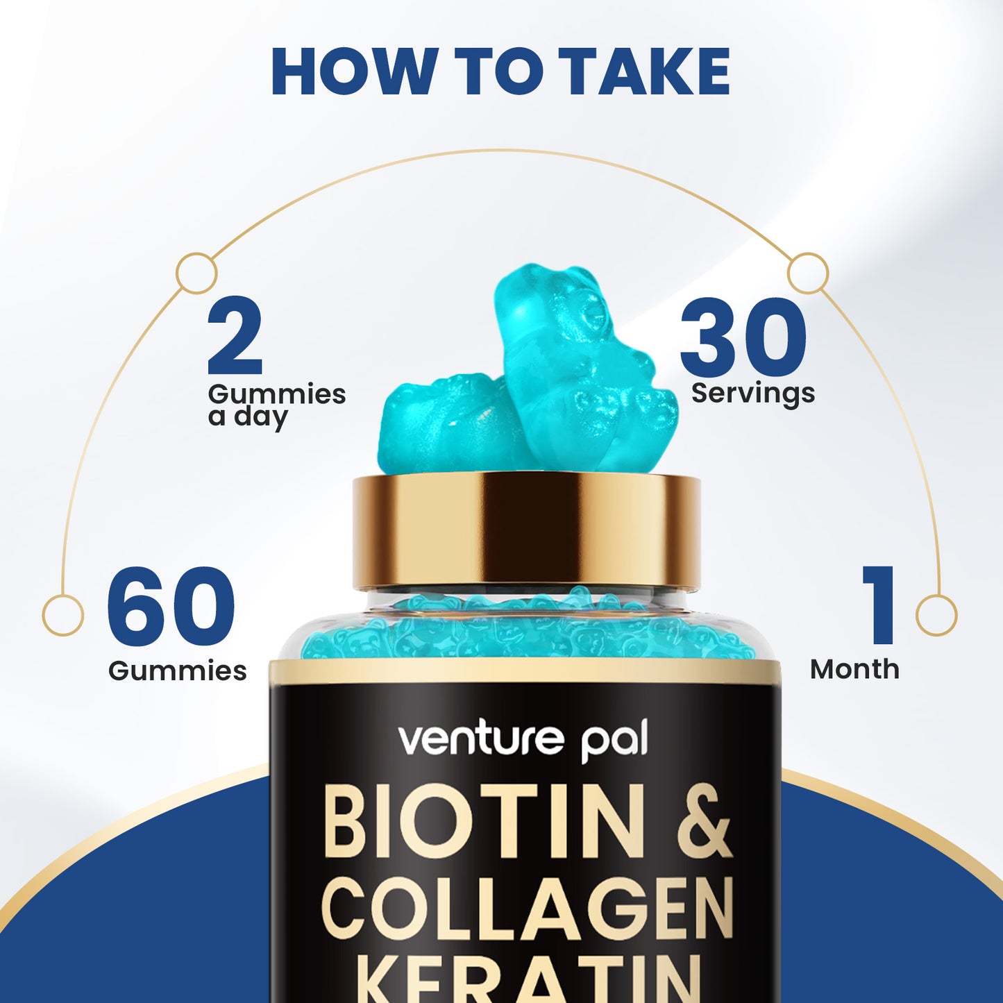 Venture Pal Biotin Gummies – Blueberry