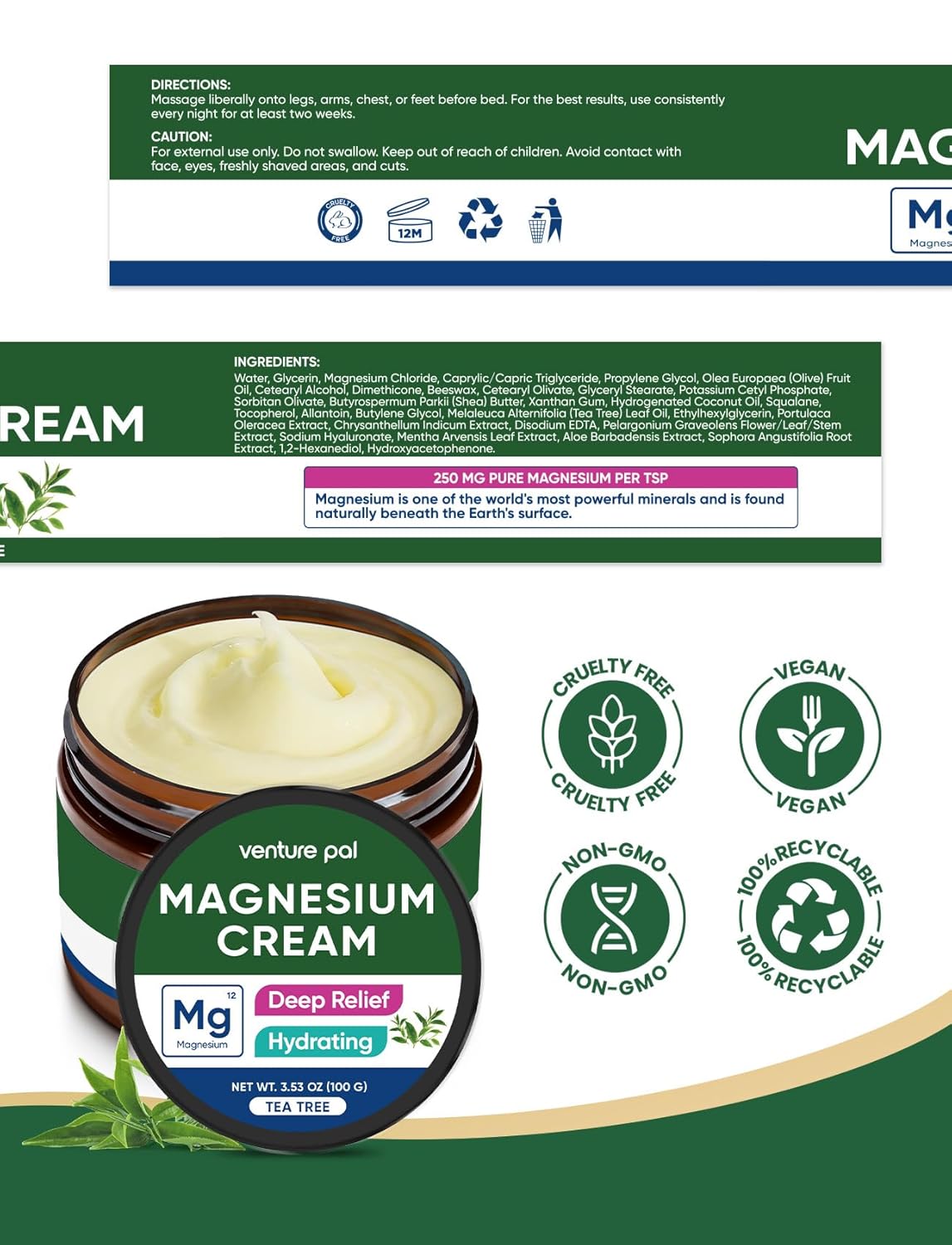 Topical Magnesium Cream - Tea Tree