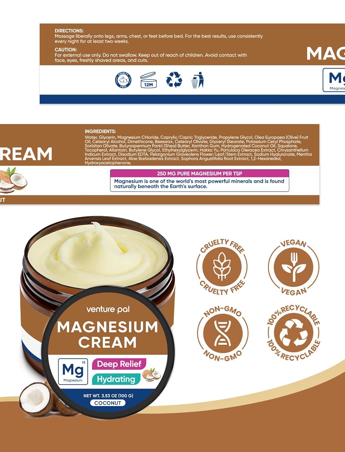 Topical Magnesium Cream - Coconut
