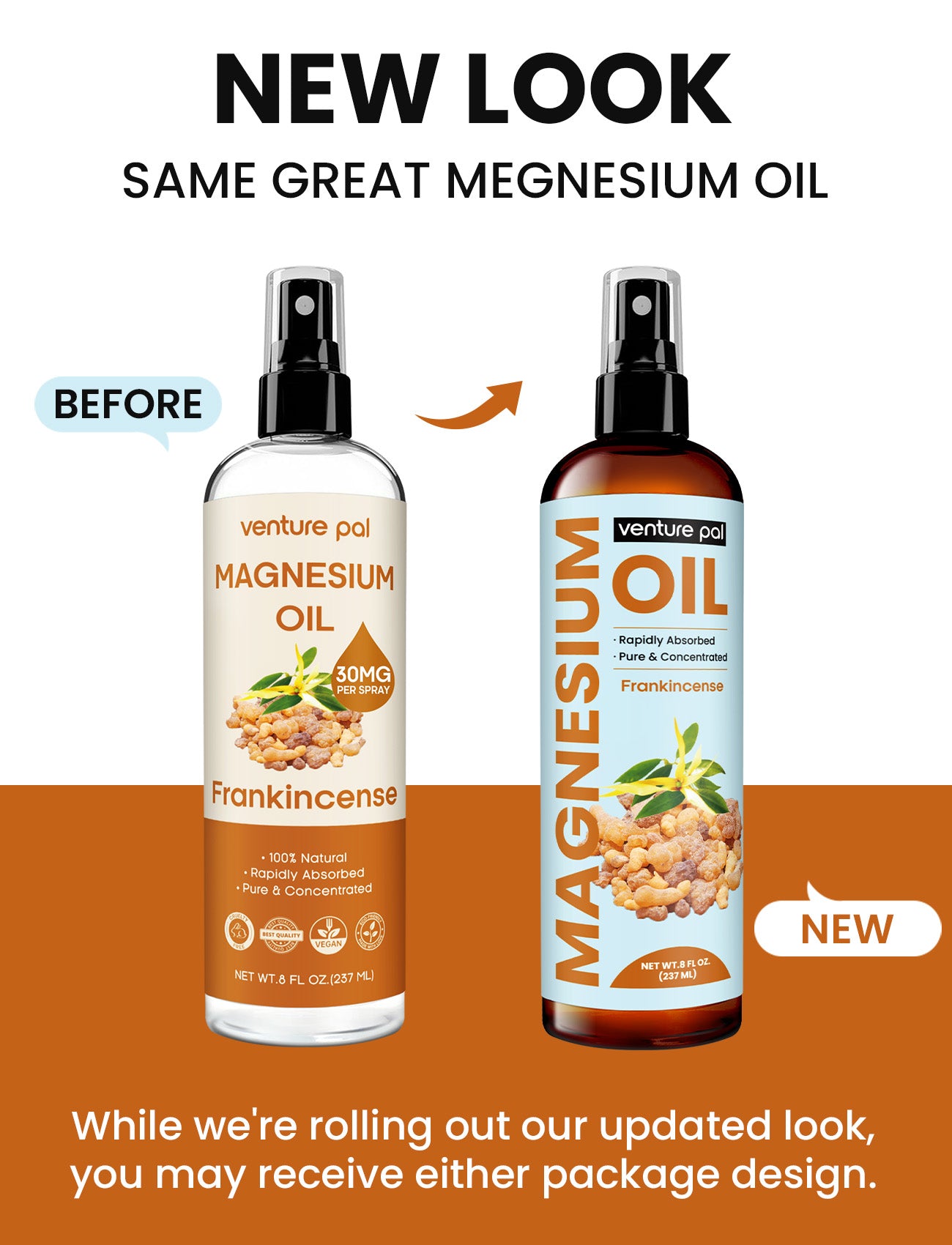 Venture Pal 100% Pure Magnesium Oil Spray - Frankincense - Big 8 oz