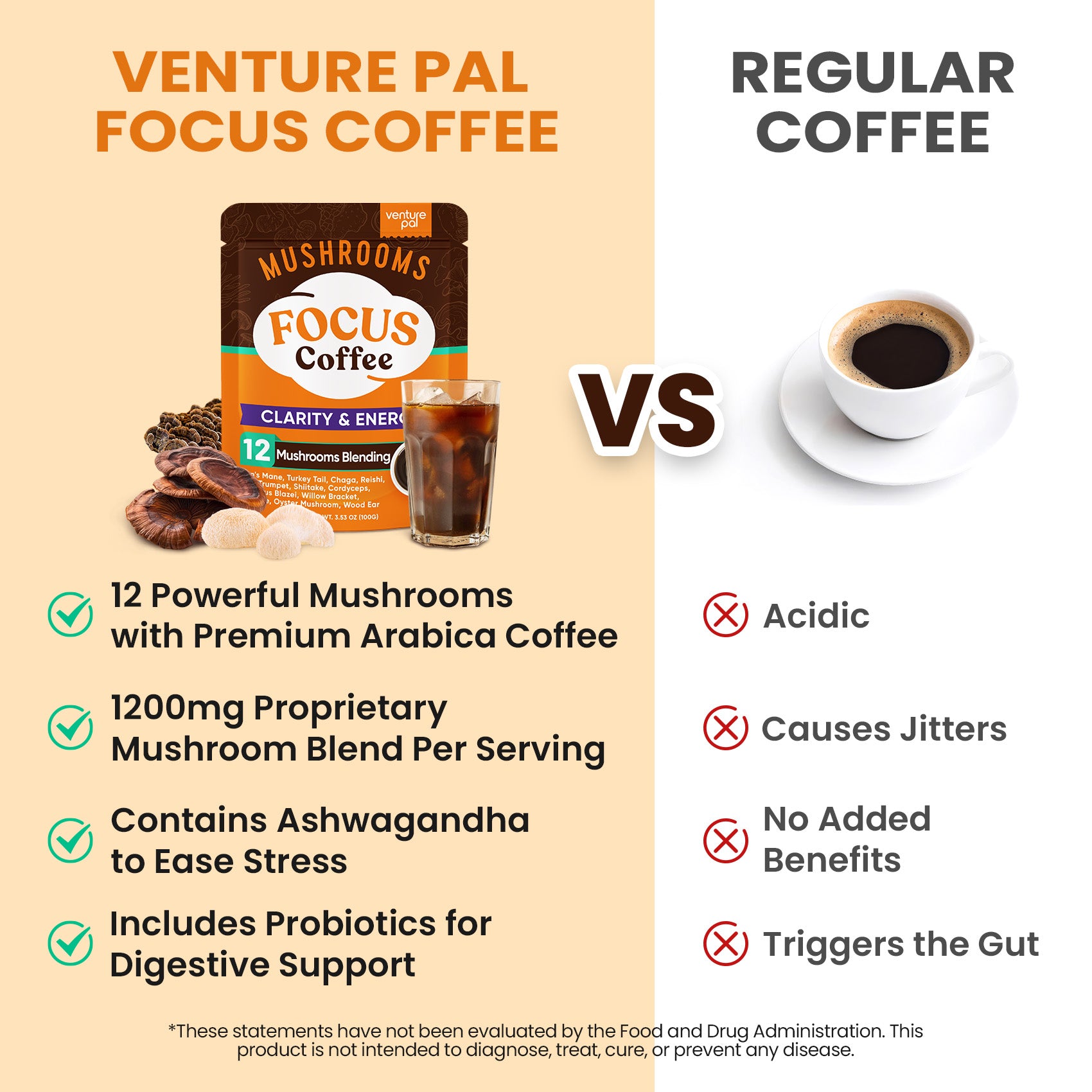 12 Mushrooms Focus Coffee - 40 Servings