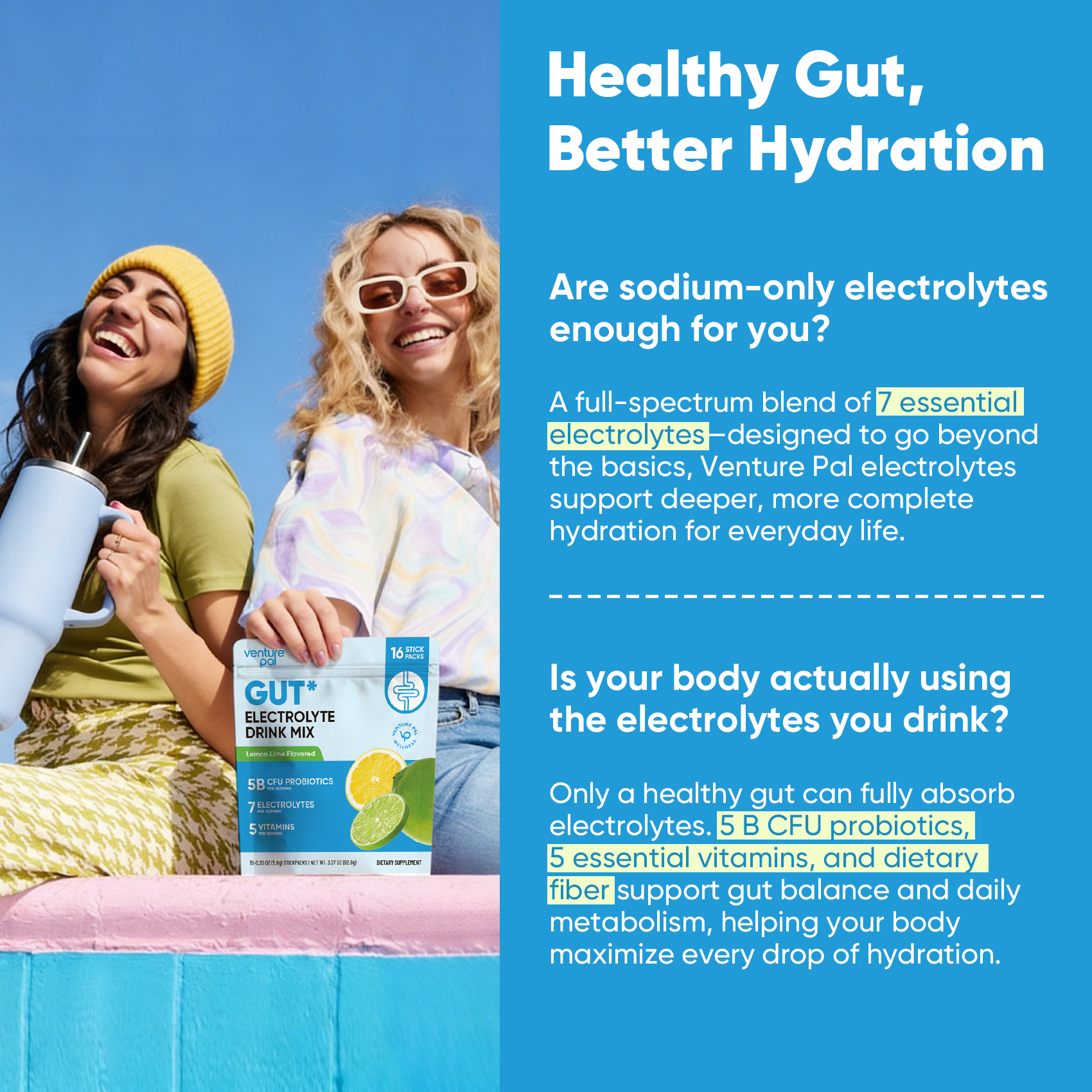 Gut Electrolyte Drink Mix - Lemon Lime