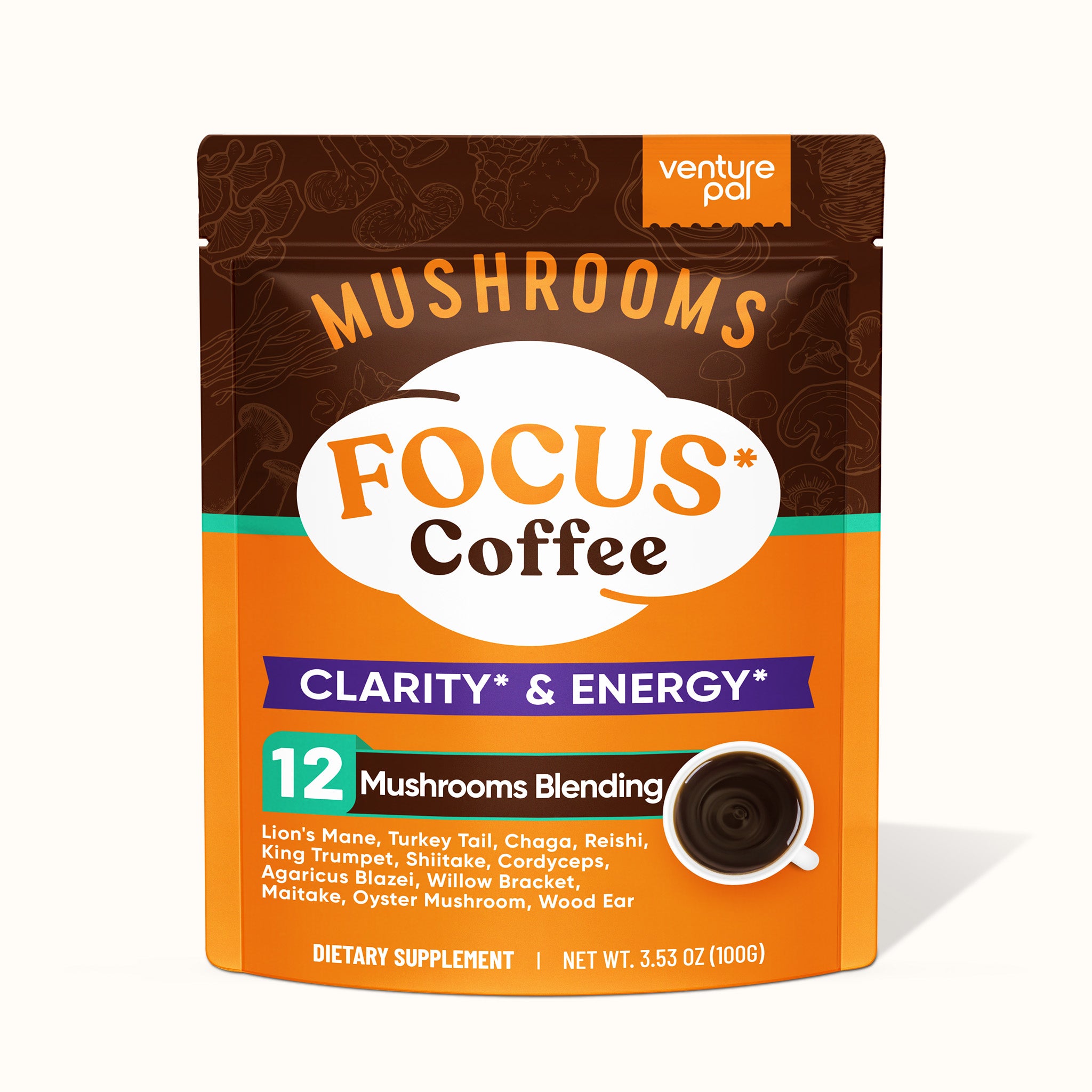 12 Mushrooms Focus Coffee - 40 Servings
