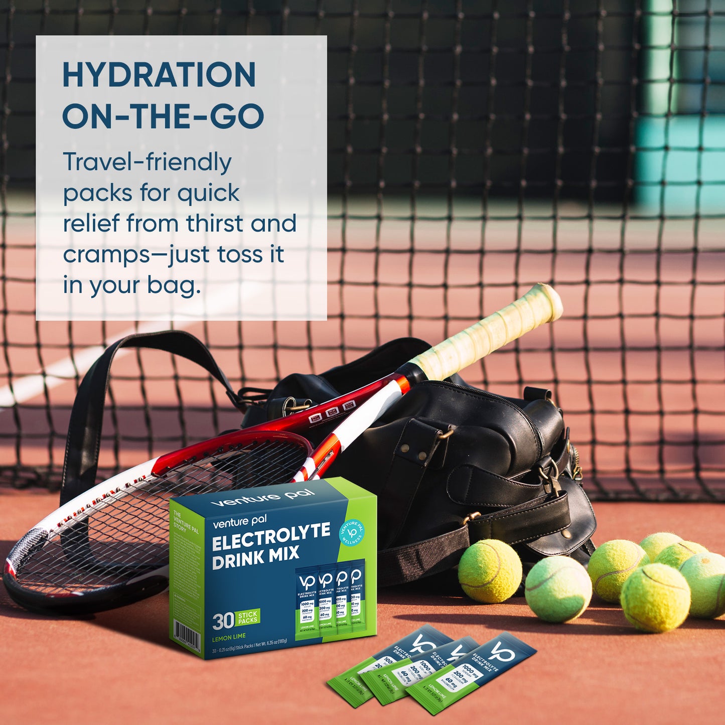 Venture Pal High Sodium Sugar Free Electrolytes Powder Packet - Lemon Lime Salt - 30 Sticks