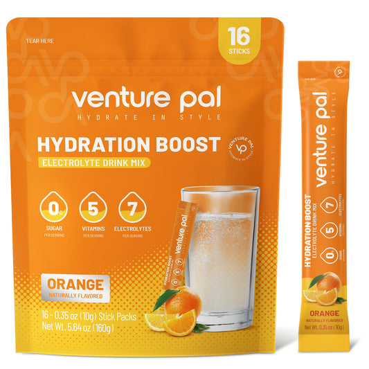 Venture Pal Sugar Free Electrolyte Powder Packets - Orange Flavor - 16 Sticks