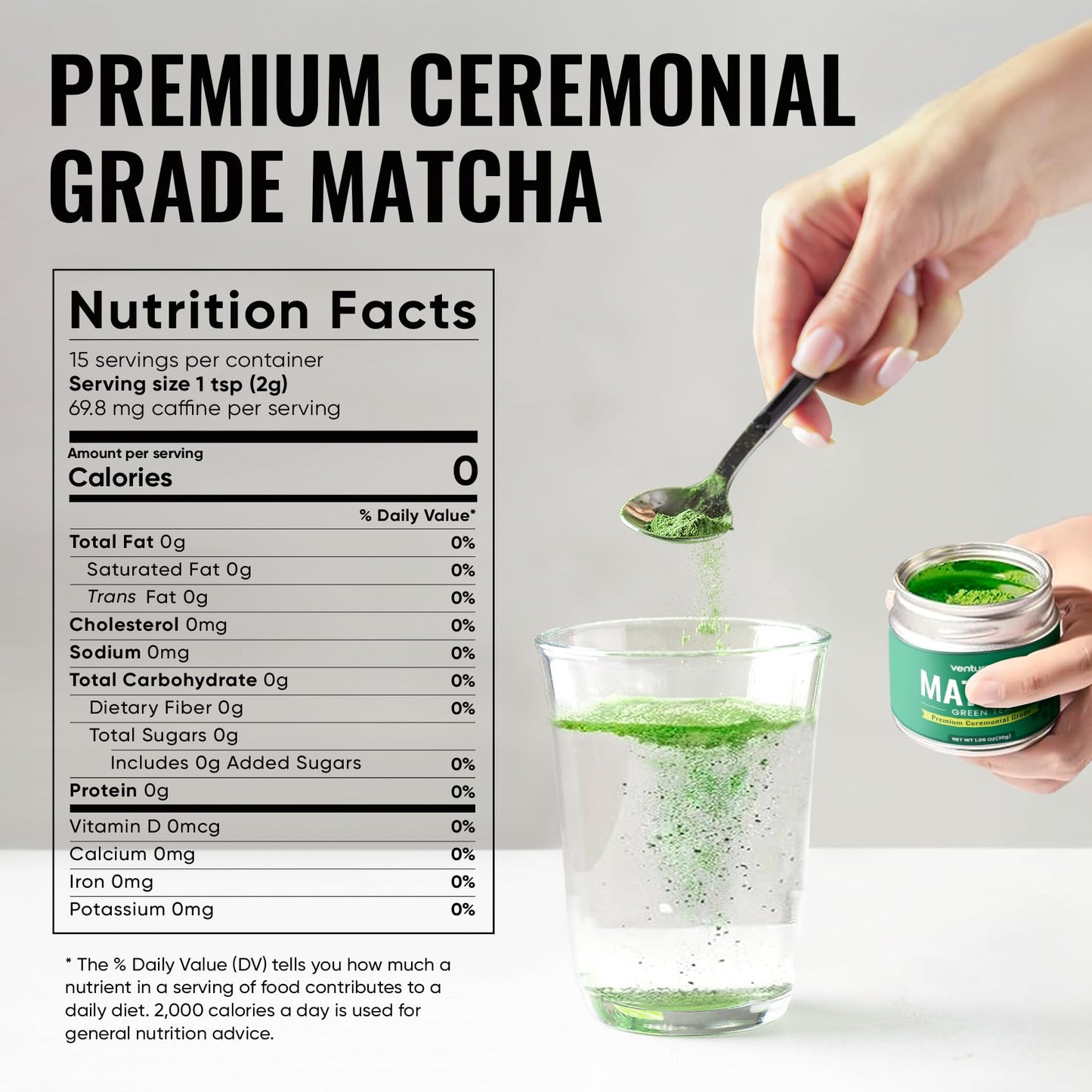 Venture Pal Ceremonial Grade Matcha Powder - 30g/1.06oz