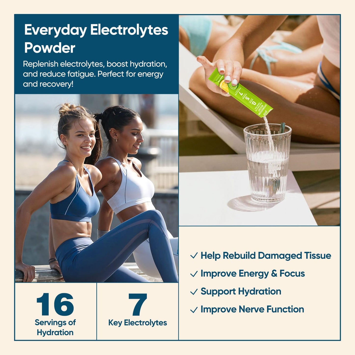 Venture Pal Sugar Free Electrolyte Powder Packets - Variety Pack - 16 Sticks