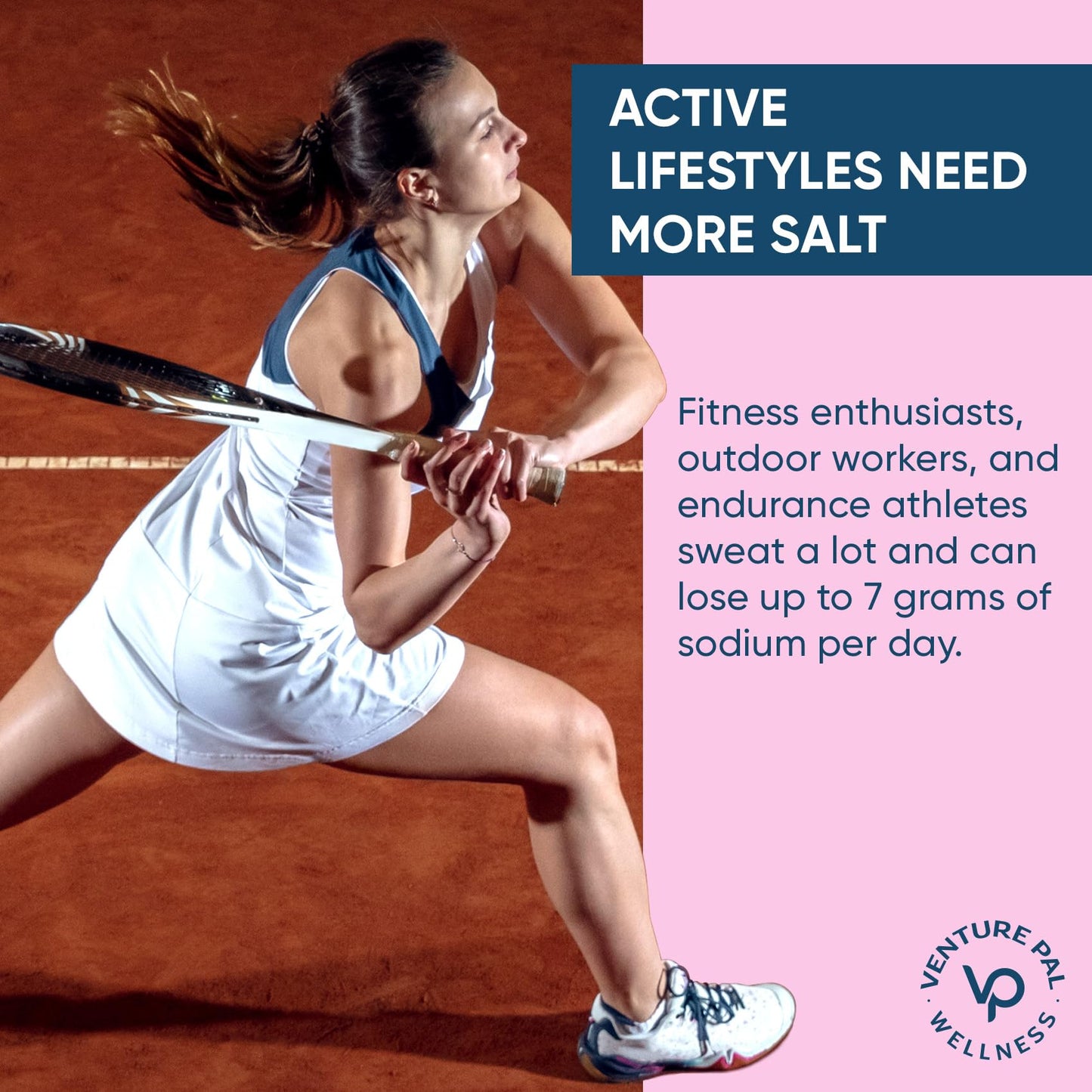 Venture Pal High Sodium Sugar Free Electrolytes Powder Packet -Peach Salt - 30 Sticks