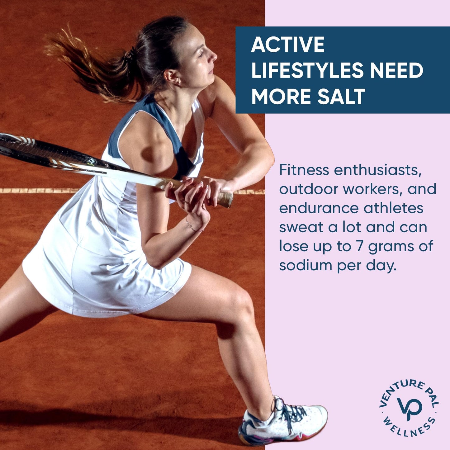 Venture Pal High Sodium Sugar Free Electrolytes Powder Packet -Mixed Berry Salt - 30 Sticks