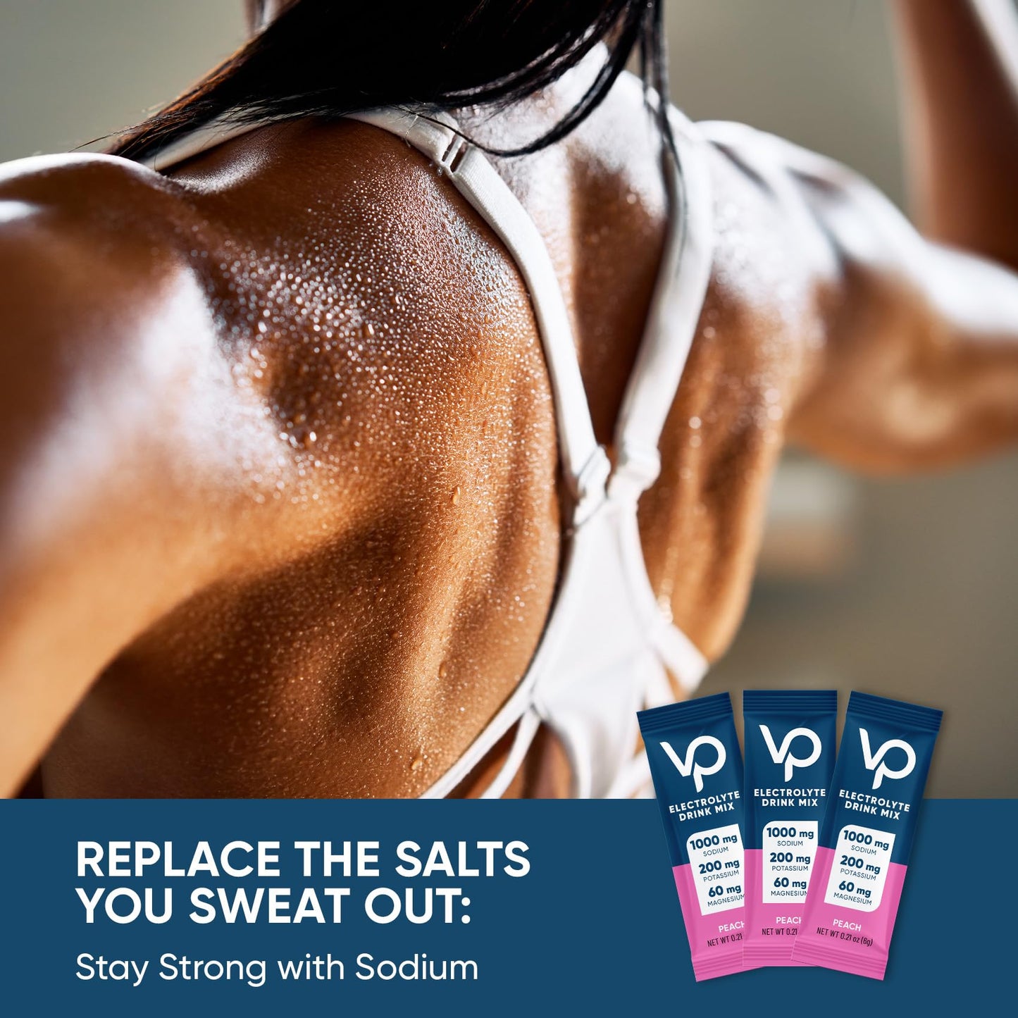 Venture Pal High Sodium Sugar Free Electrolytes Powder Packet -Peach Salt - 30 Sticks