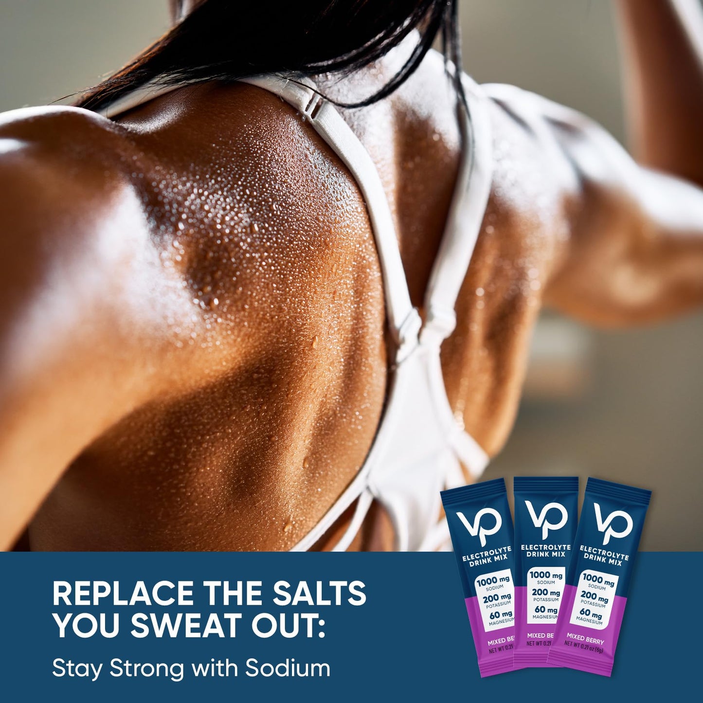 Venture Pal High Sodium Sugar Free Electrolytes Powder Packet -Mixed Berry Salt - 30 Sticks