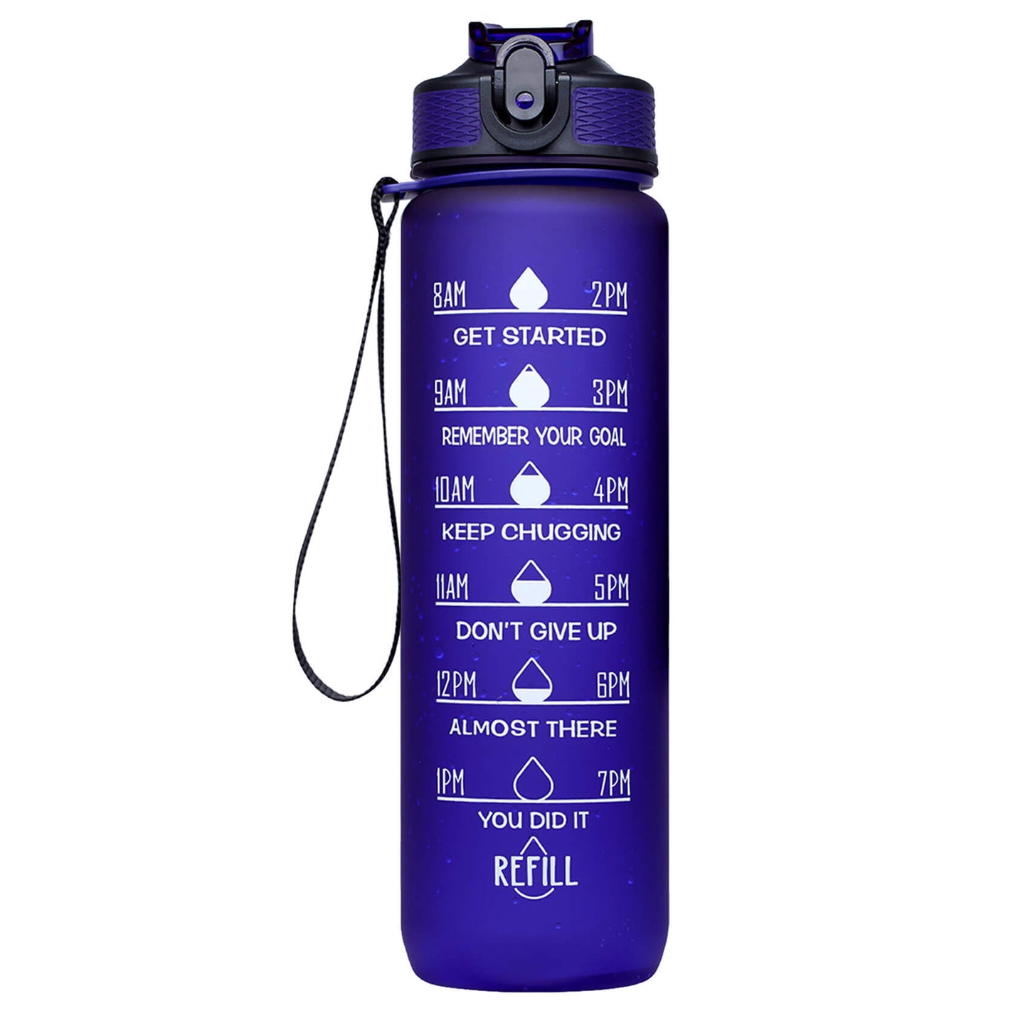 Giotto 32oz BPA Free Sports Water Bottle with Time Marker & Straw