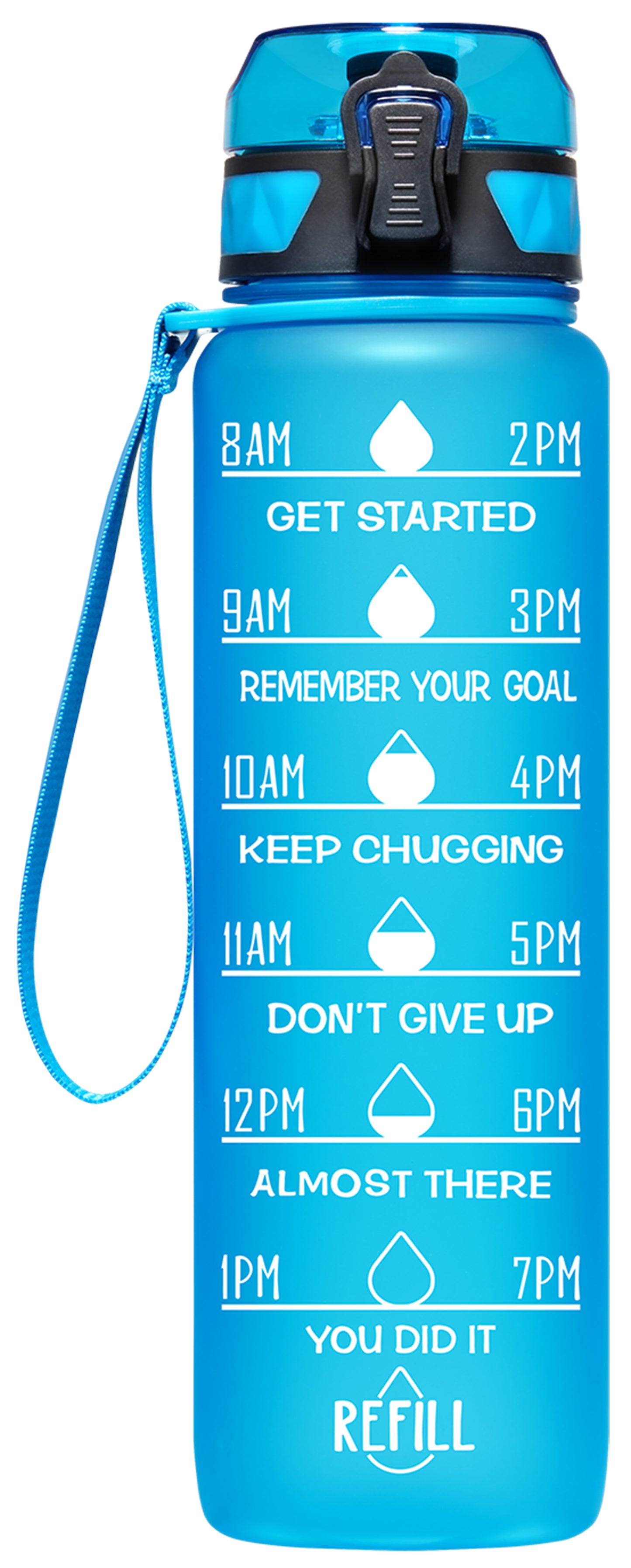Elvira 32oz Motivational Fitness Sports Water Bottle with Removable Strainer