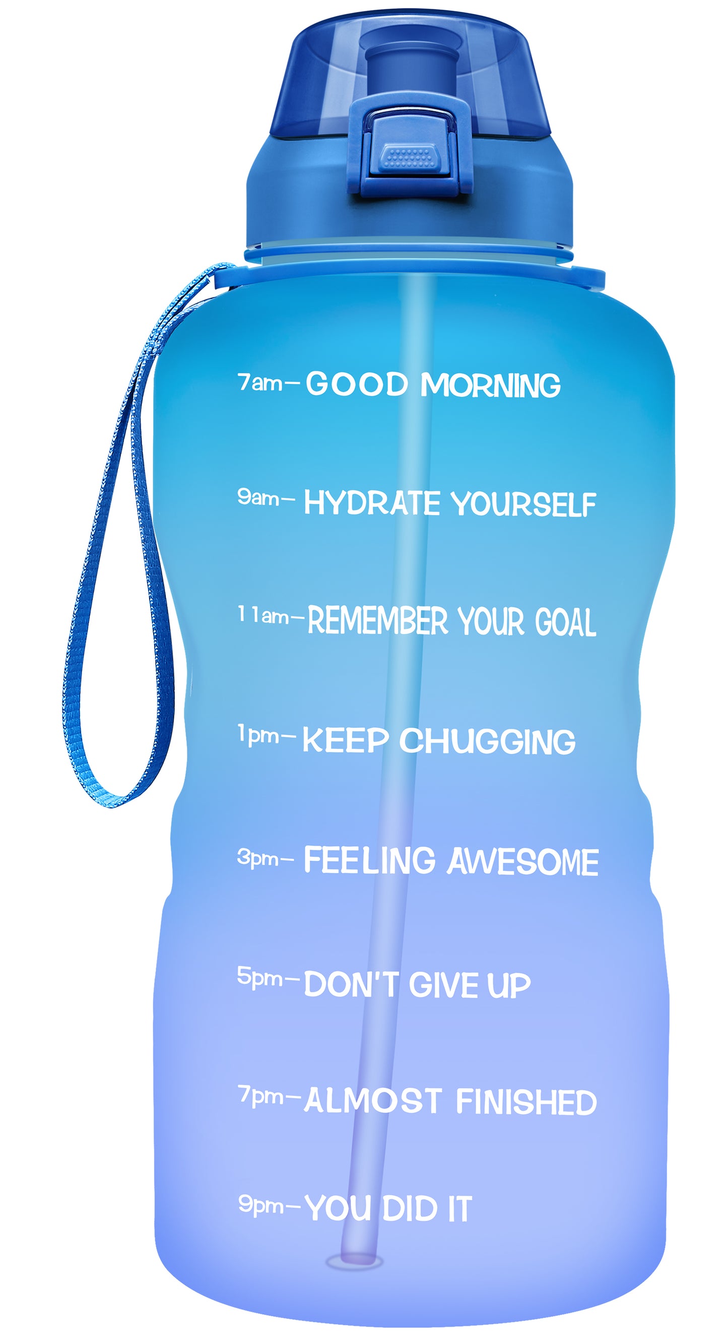 Fidus 128oz Motivational Water Bottle with Time Marker & Straw