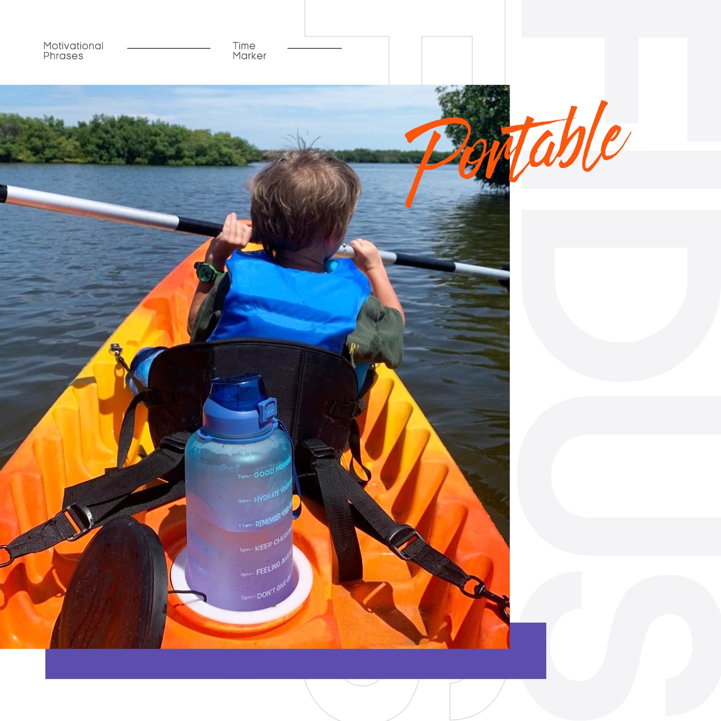 Fidus 128oz Motivational Water Bottle with Time Marker & Straw
