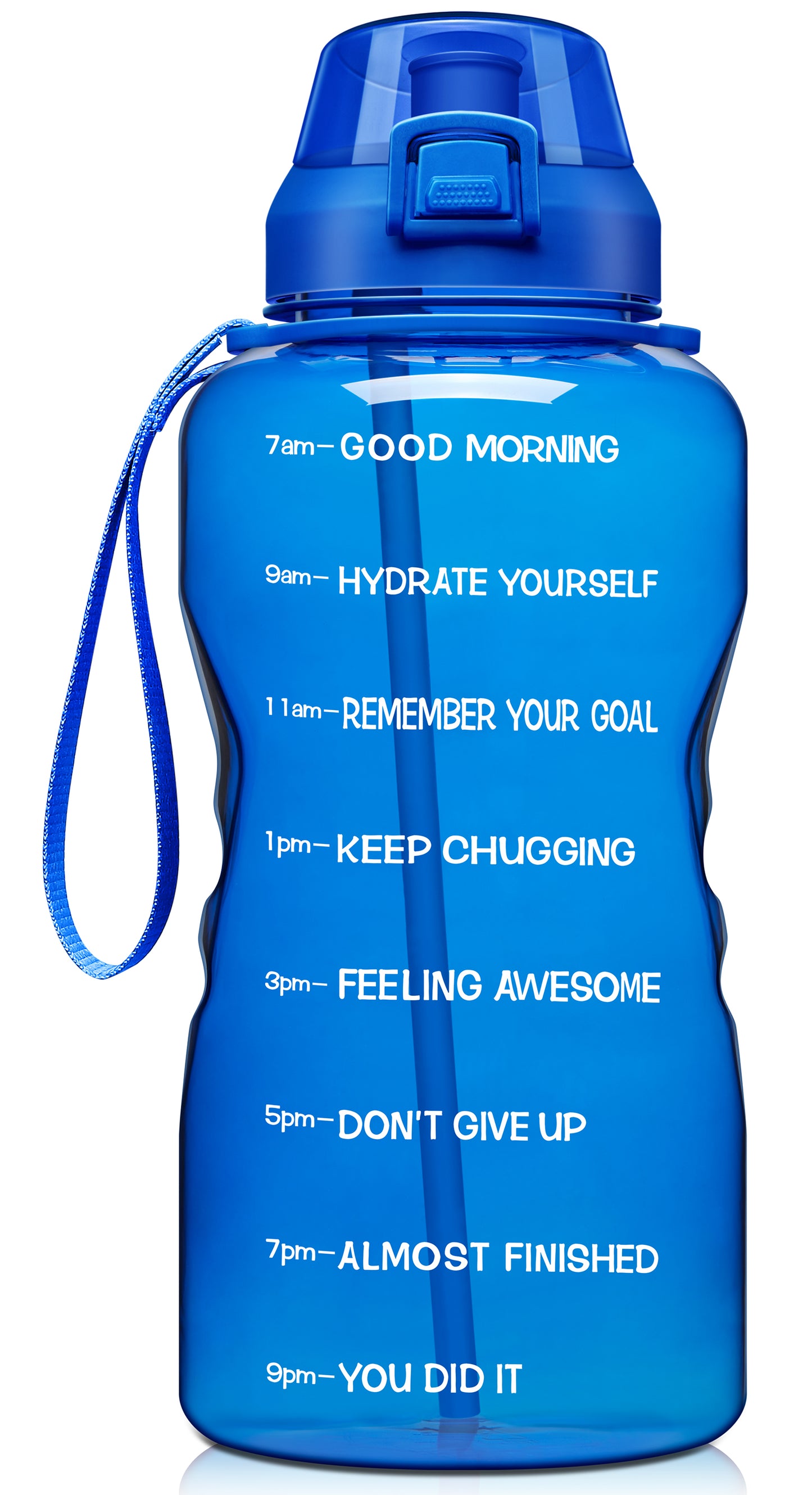 Fidus 128oz Motivational Water Bottle with Time Marker & Straw